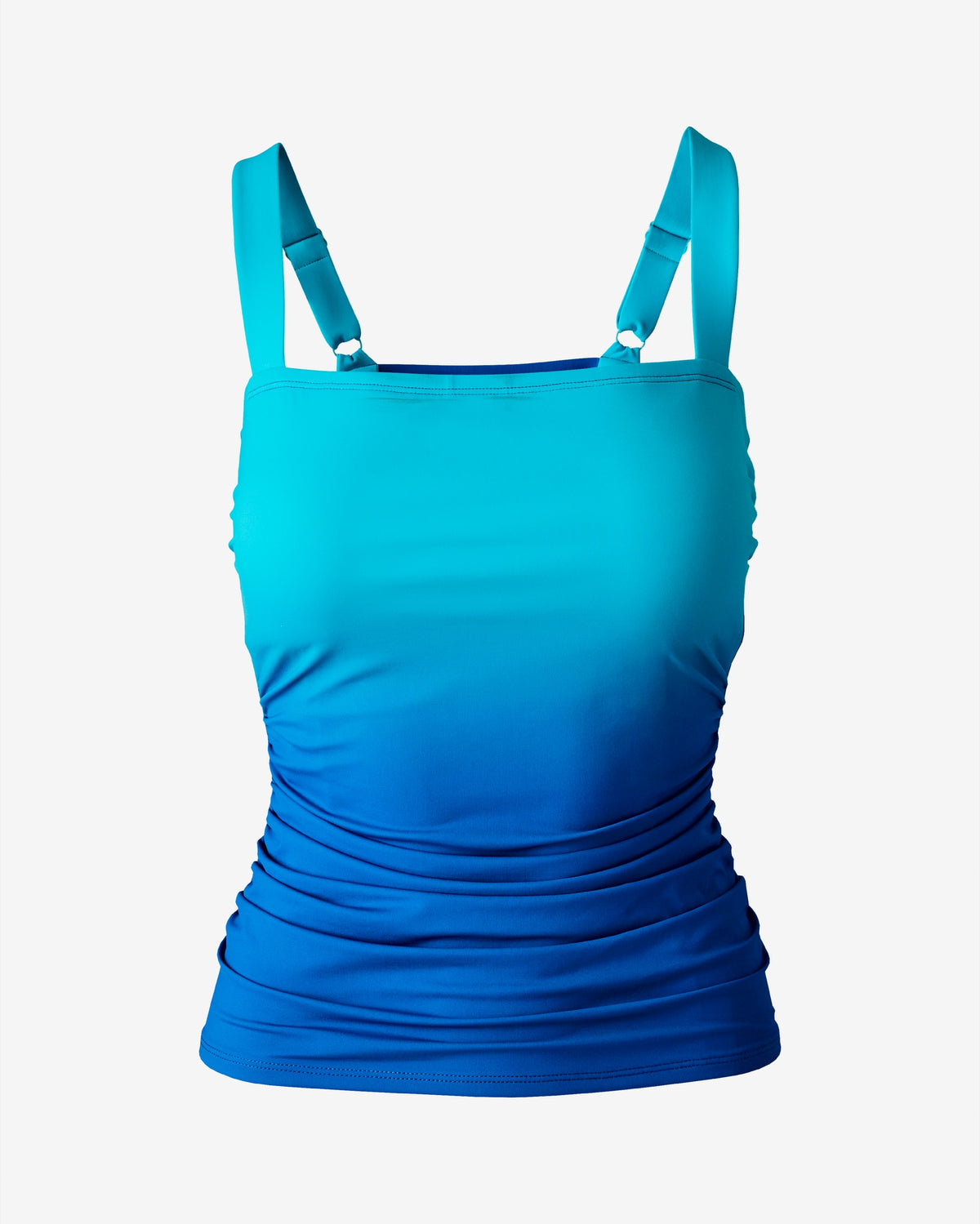 Swim Sense Blue Ombre Square Neck Tankini Top with Removable Soft Cups Blue Ombre