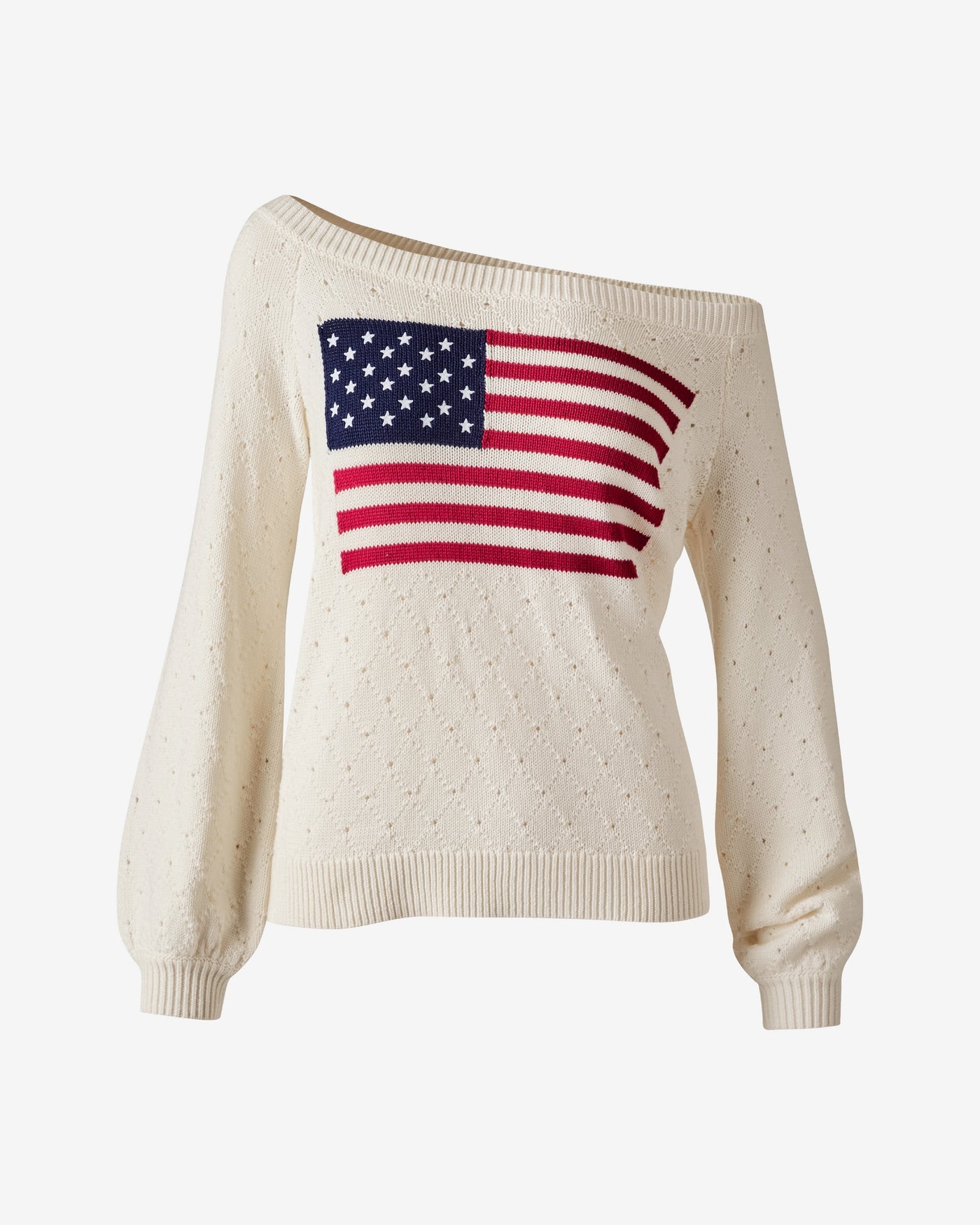 Americana Graphic Knit Sweater Off White