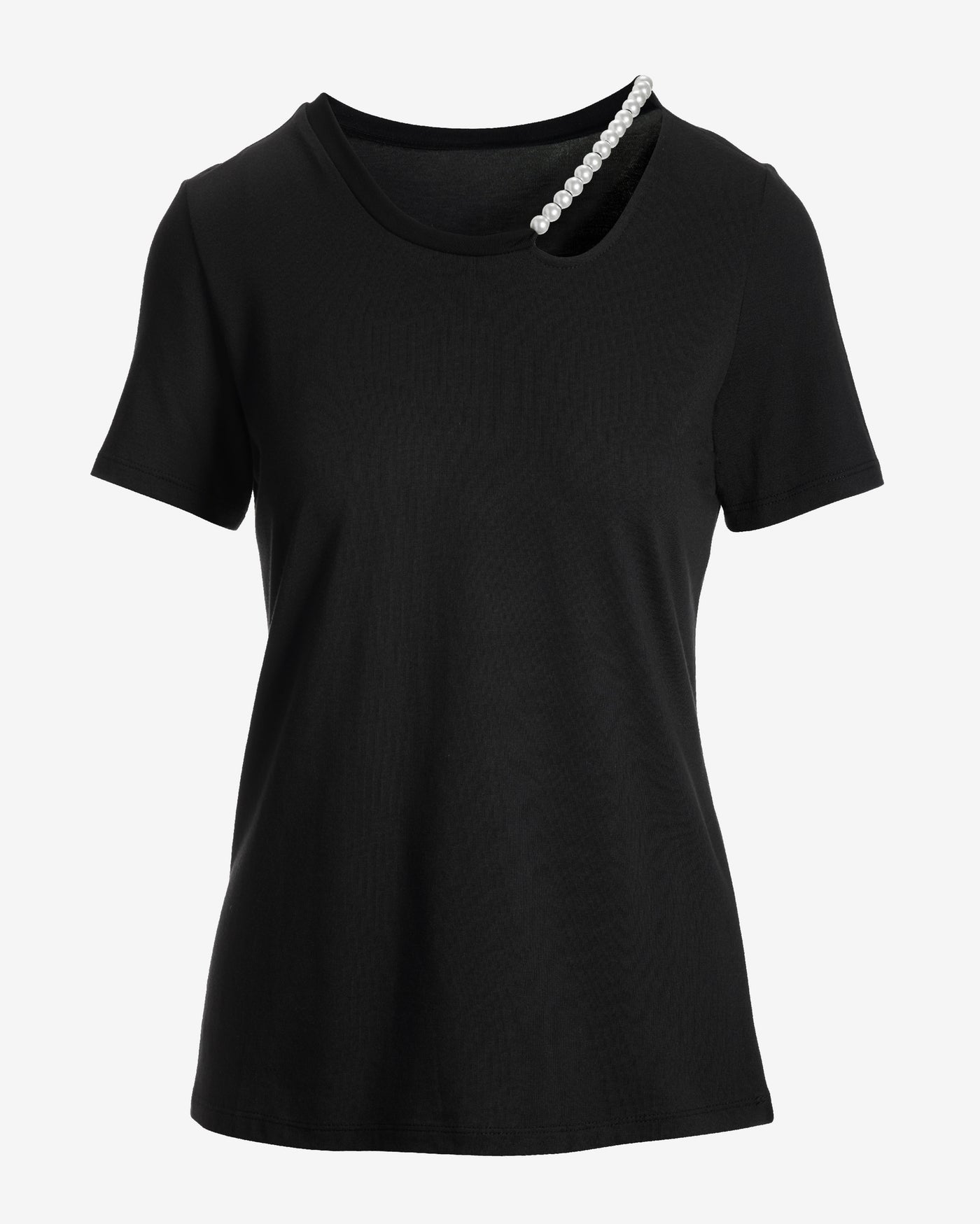 Pearl Cut Out T Shirt Proper Black