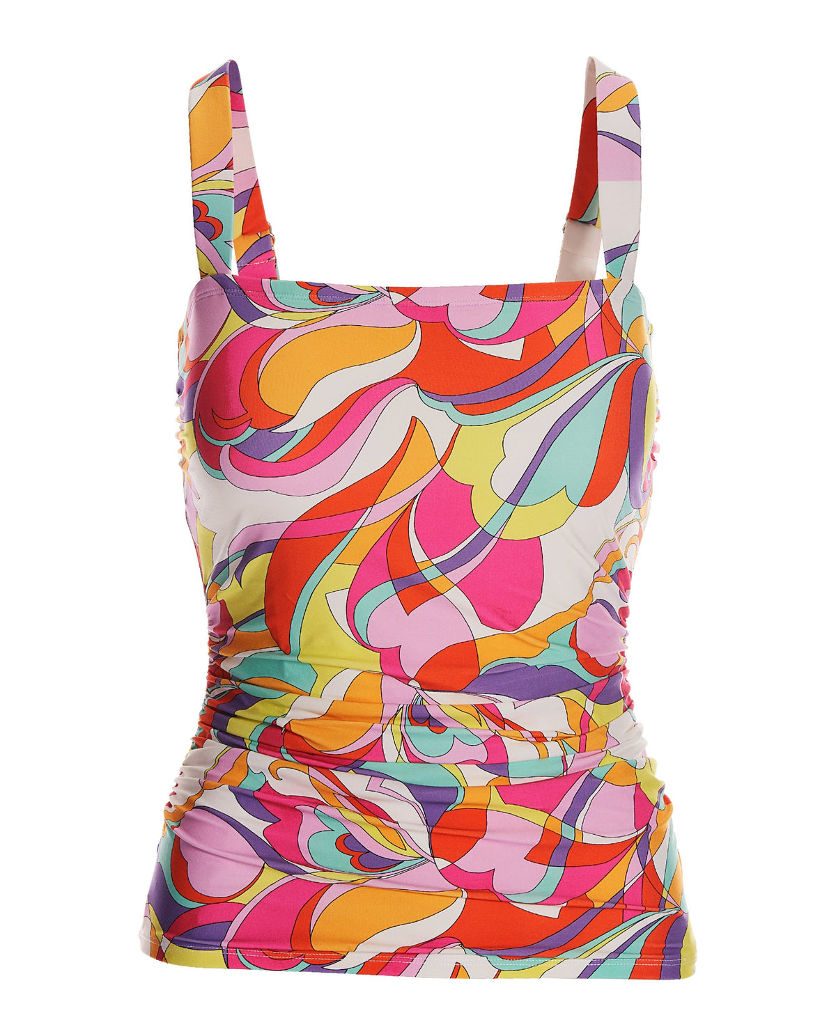 Swim Sense Sunset Waves Printed Square Neck Tankini Multi