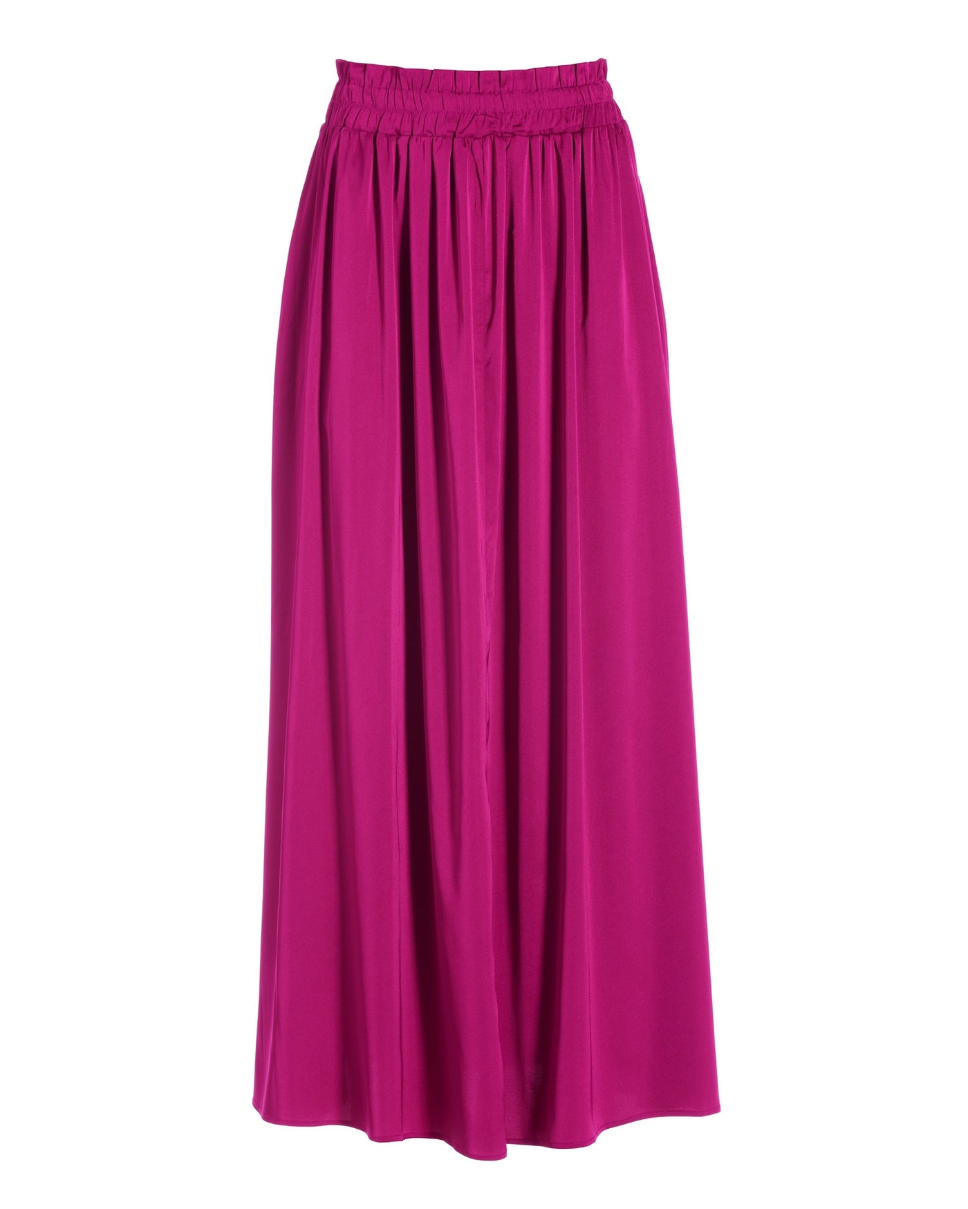 Ruffle Waist Pull-On Charmeuse Skirt Wild Aster