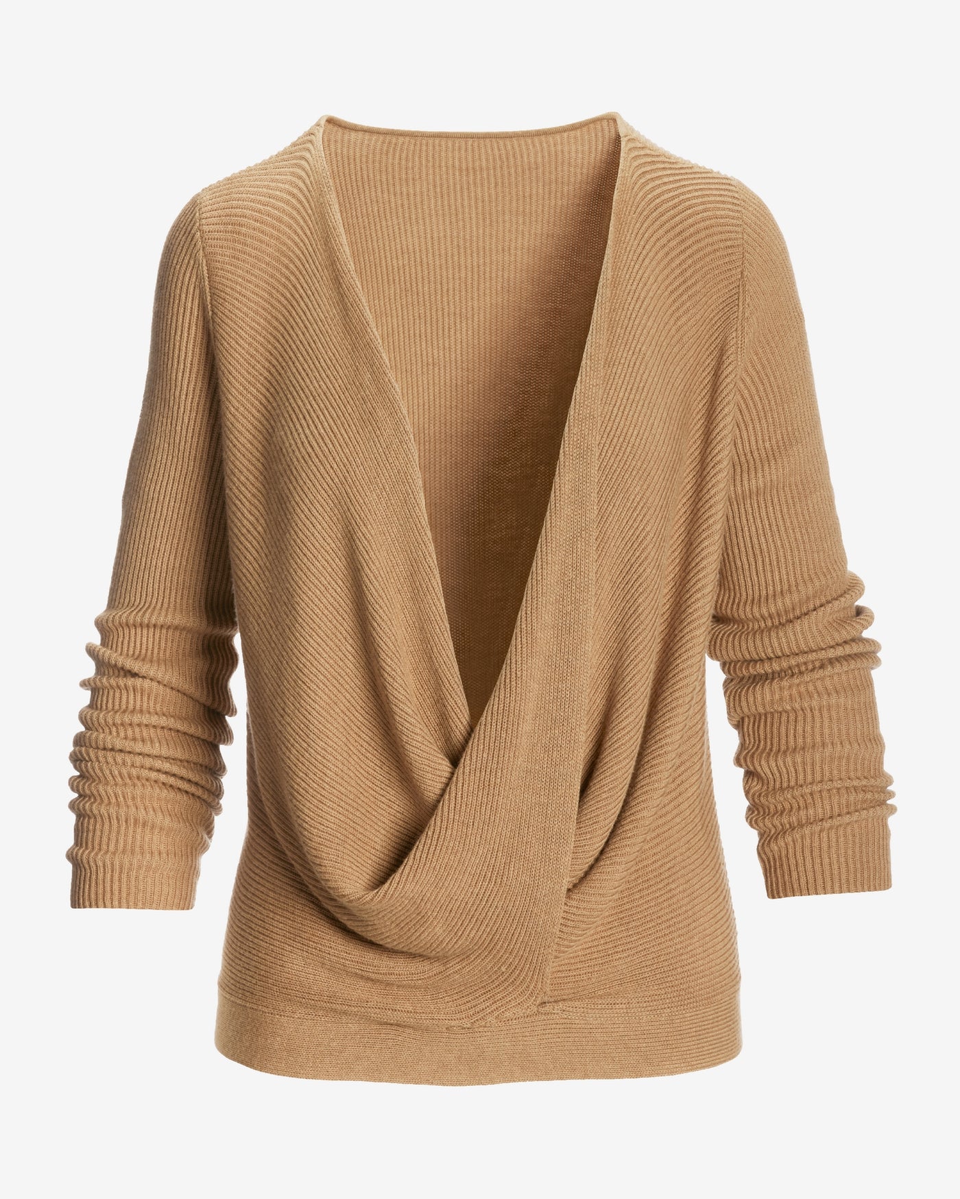 Effortless Front Twist Sweater Suntan