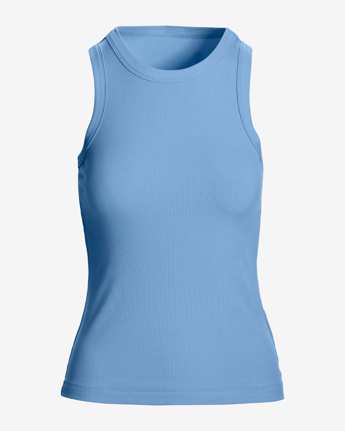 So Essential Ribbed High Neck Top Clear Blue Sky