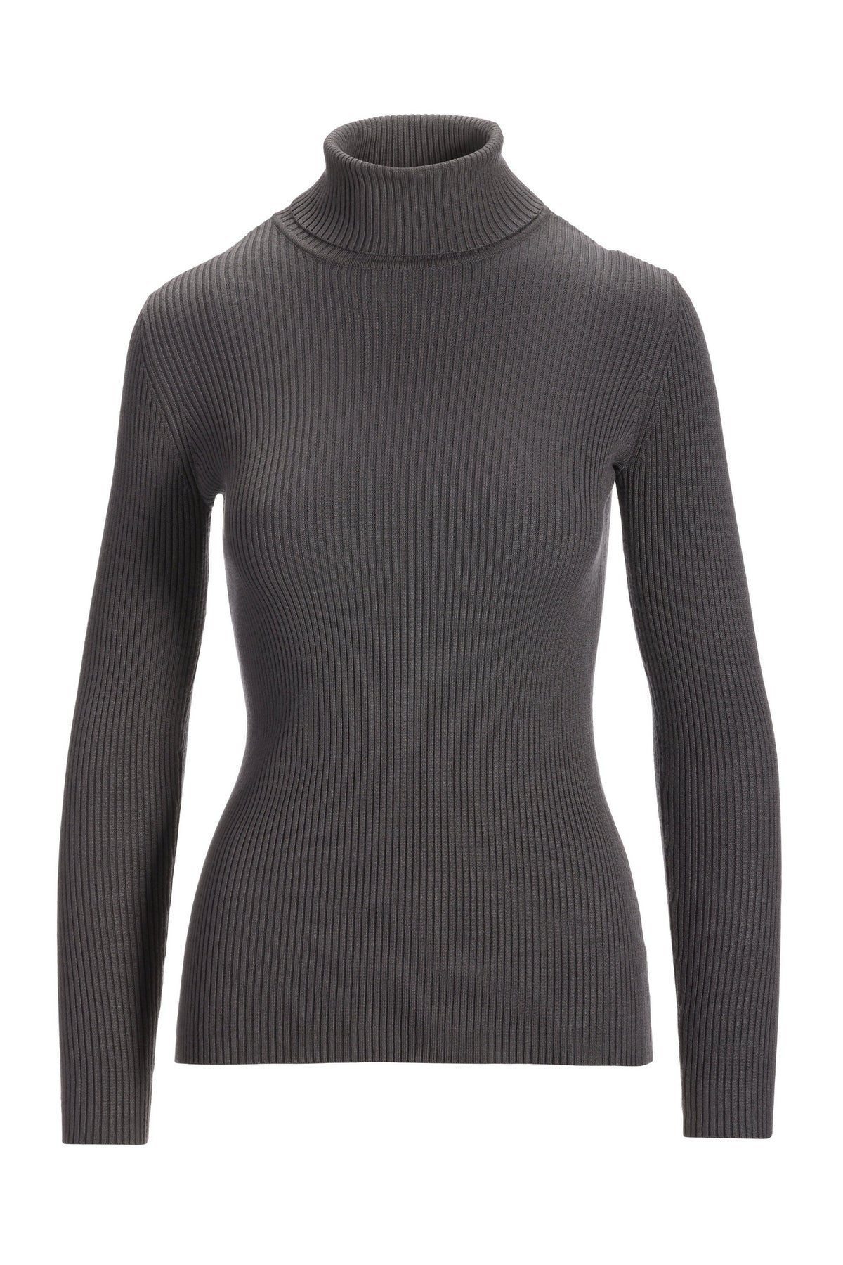 Ribbed Turtleneck Sweater Charcoal