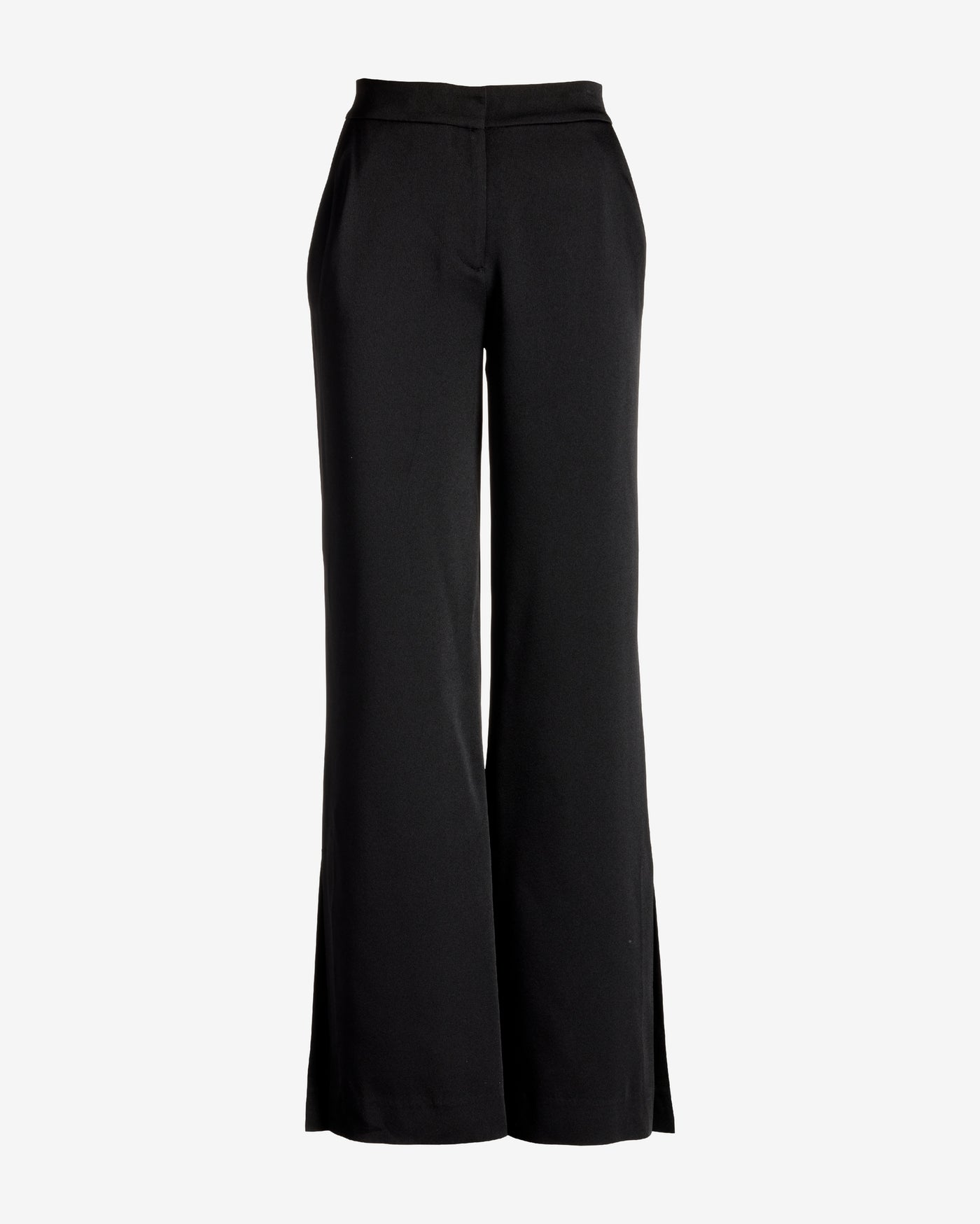 Wide Leg Satin Pant Black