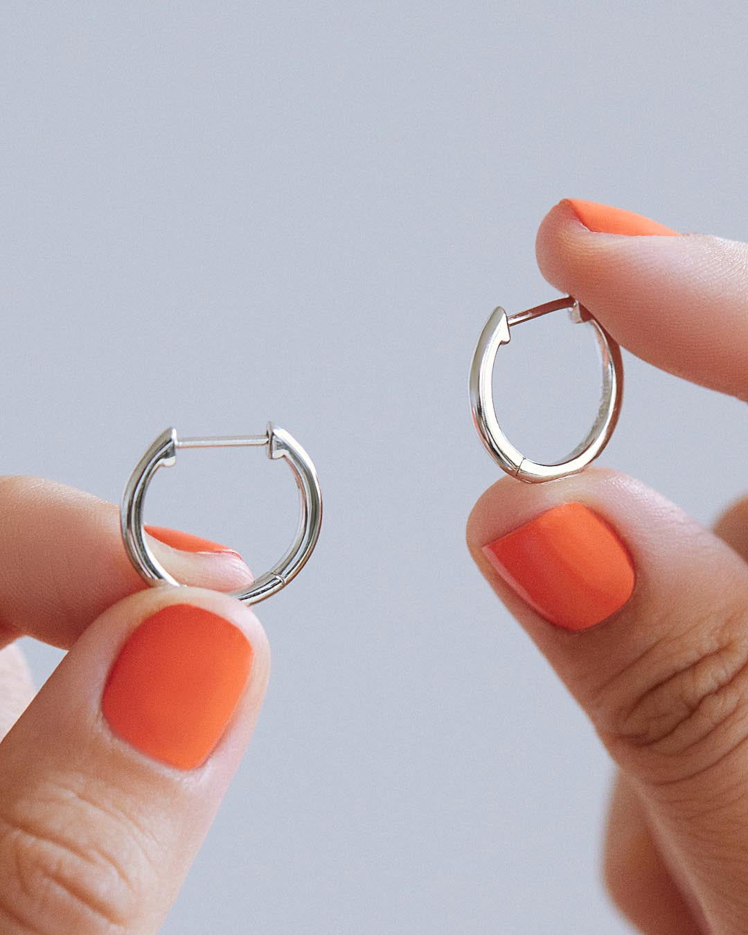 Small Slim Endless Hoops - Lo Small Silver