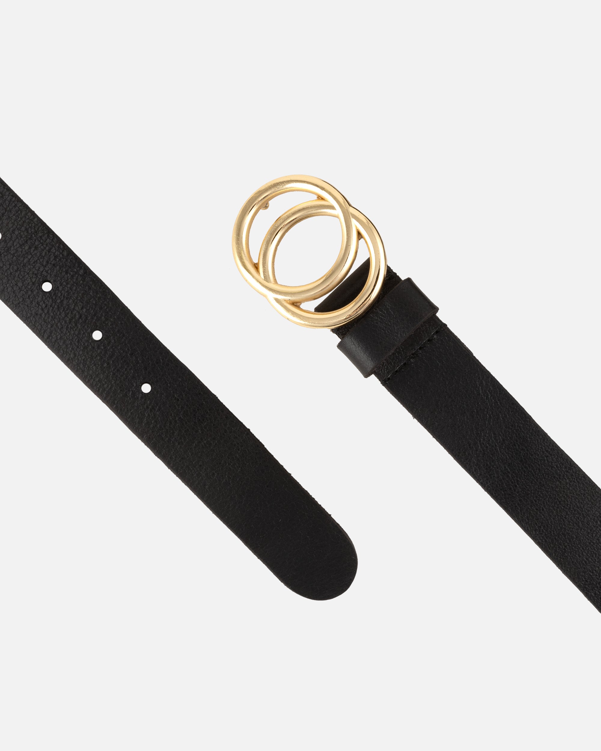 Caia | Double Ring Leather Belt with Gold Buckle | Boston Proper display picture 3