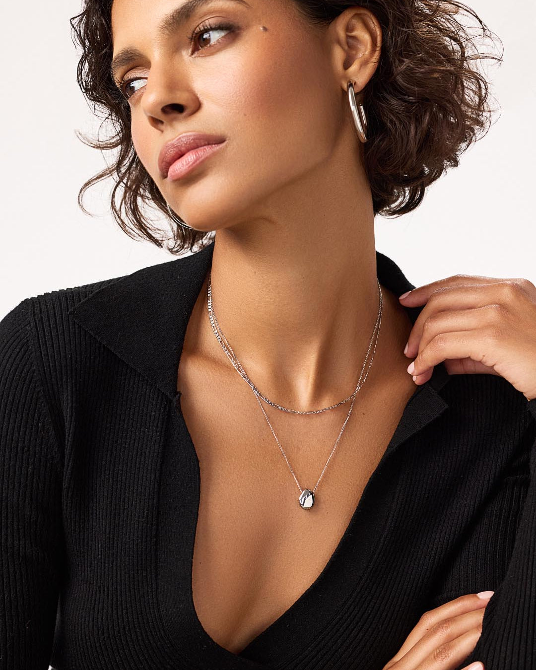 Silver Pendant Necklace - Pebble Mini Silver