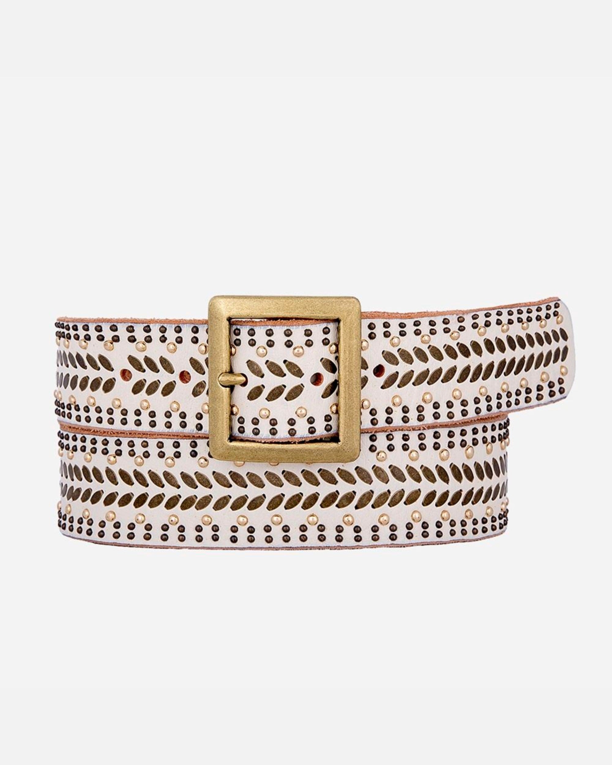 Ezra | Studded Leather Belt with Square Buckle | Boston Proper