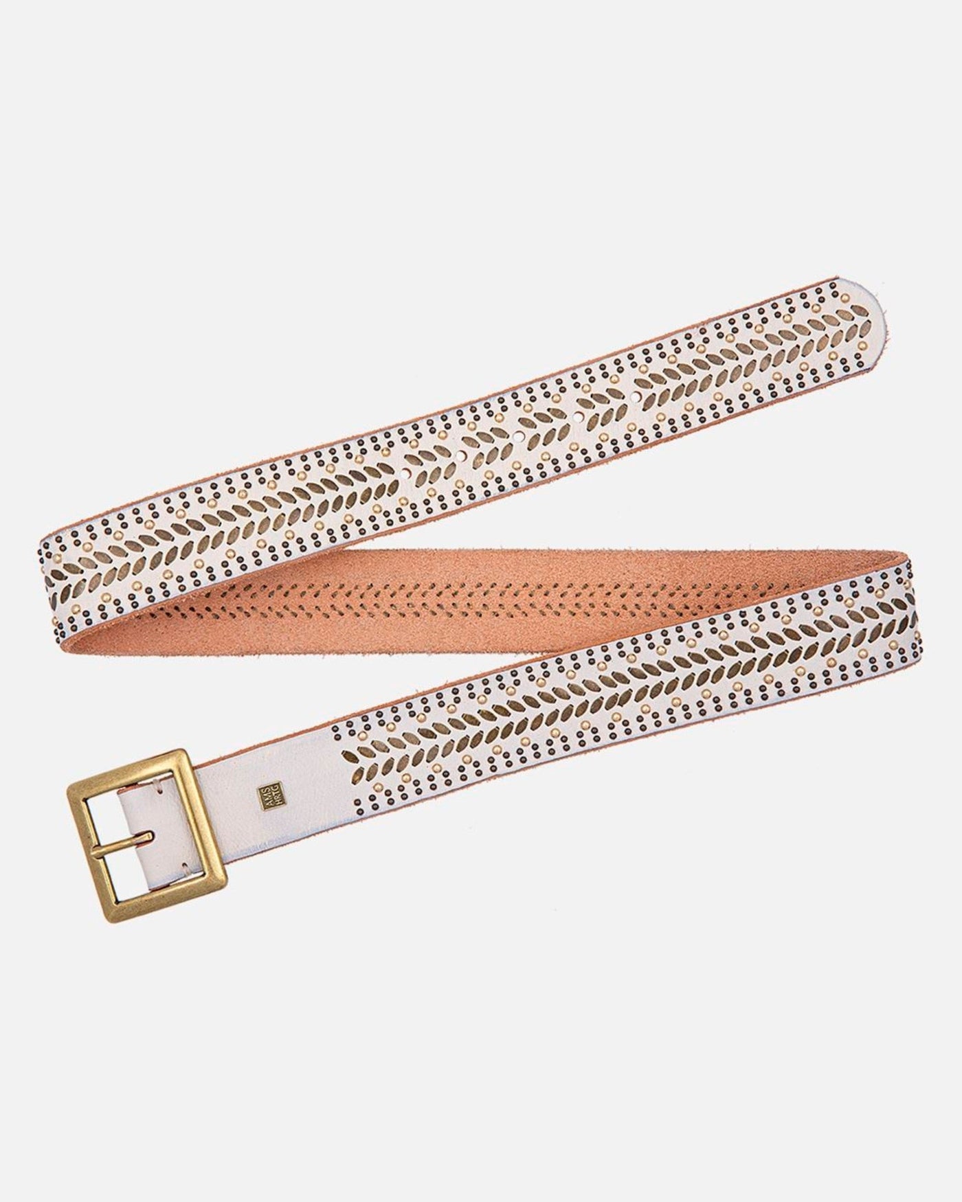 Ezra | Studded Leather Belt with Square Buckle