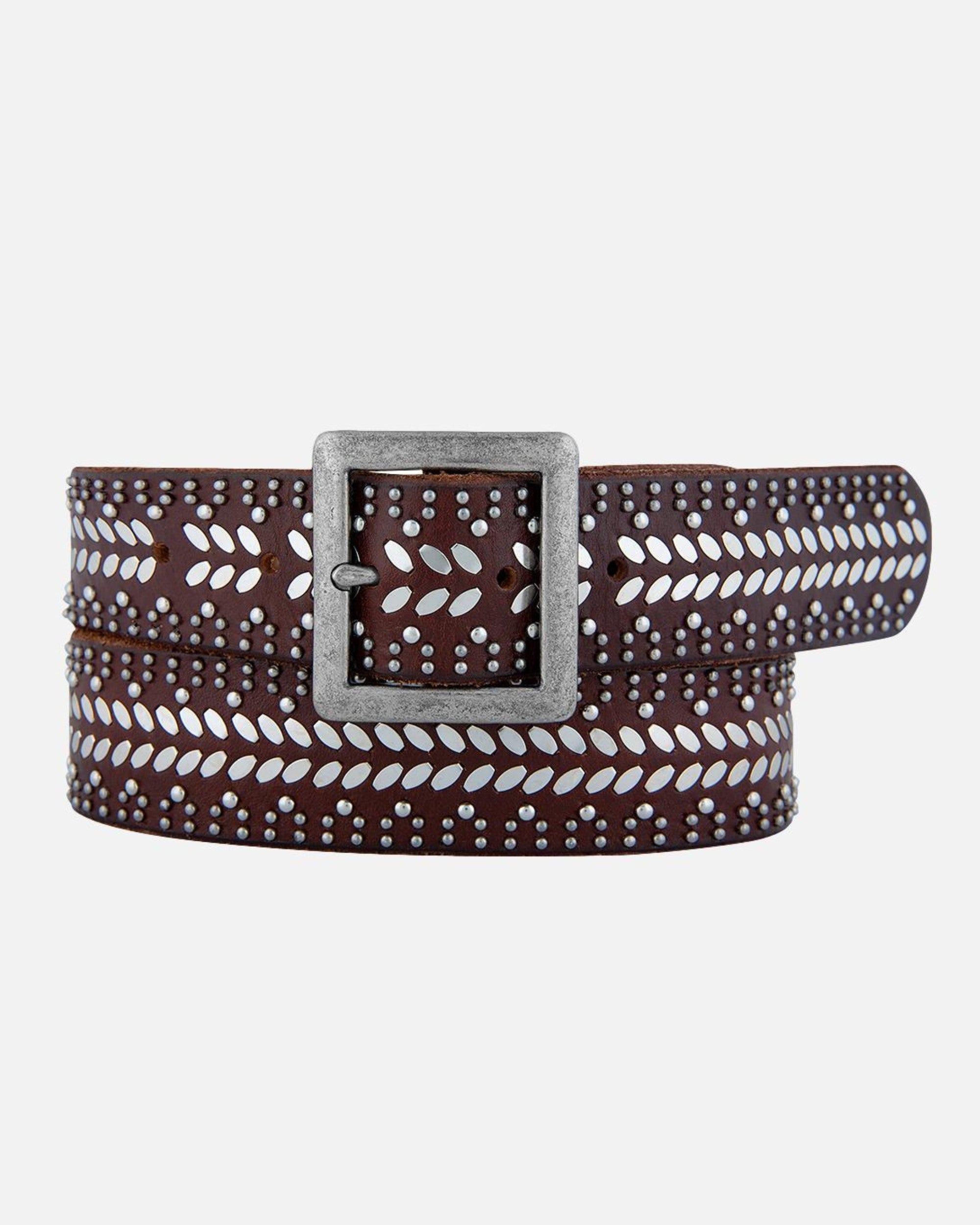 Ezra | Studded Leather Belt with Square Buckle | Boston Proper