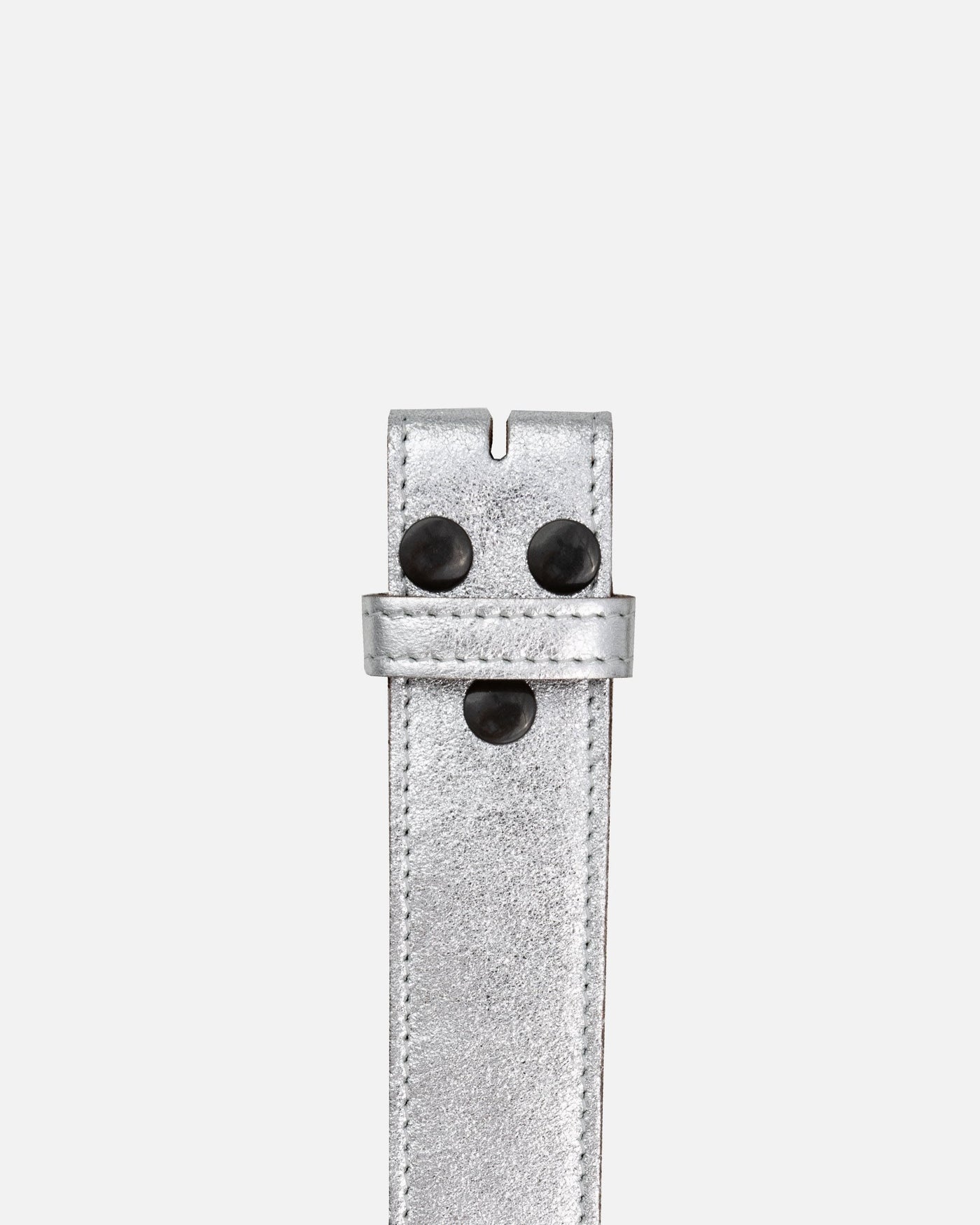 Marcella | Silver Metallic Leather Belt Strap