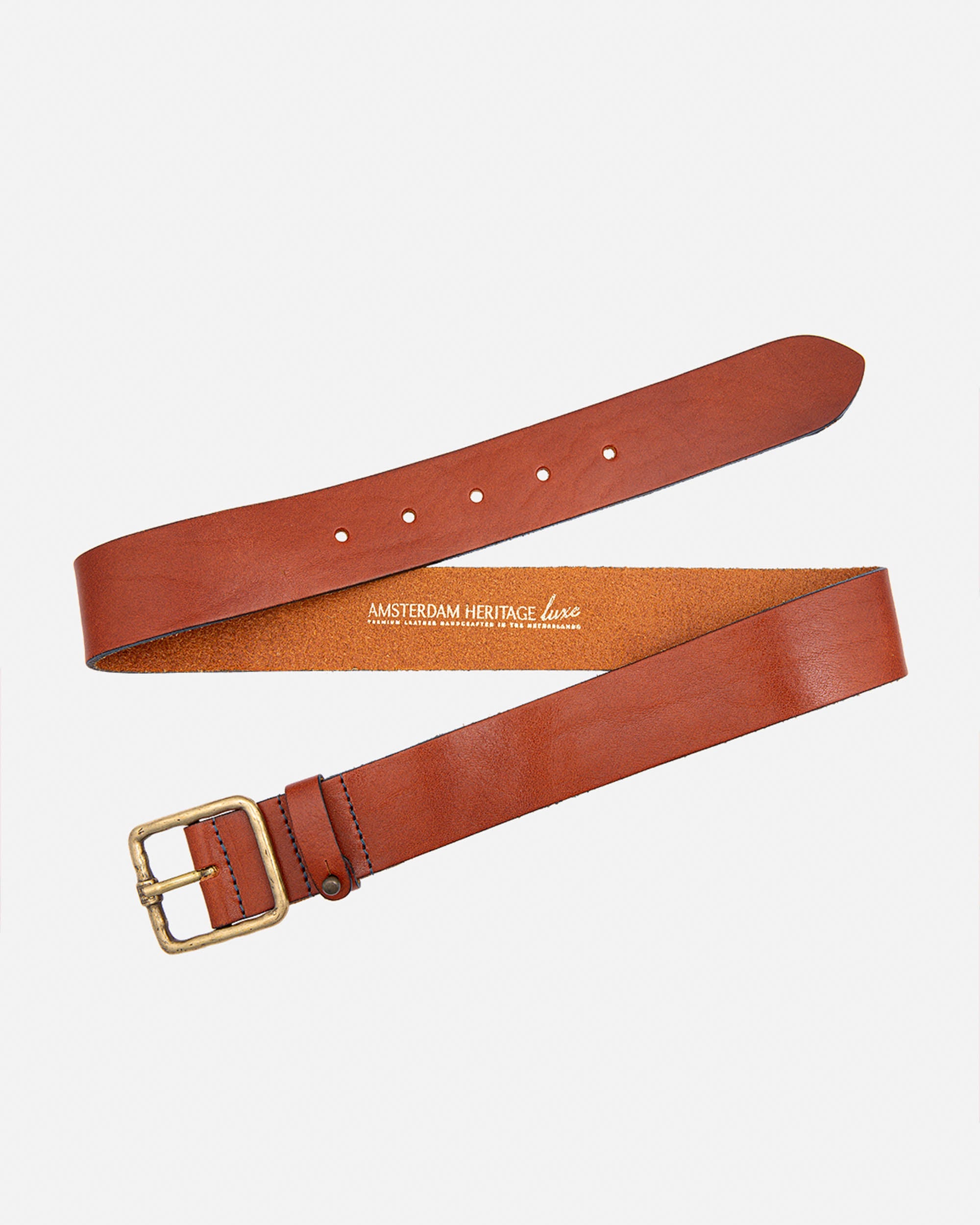 Kaya | Vintage Gold Square Buckle Leather Belt | Boston Proper display picture 1