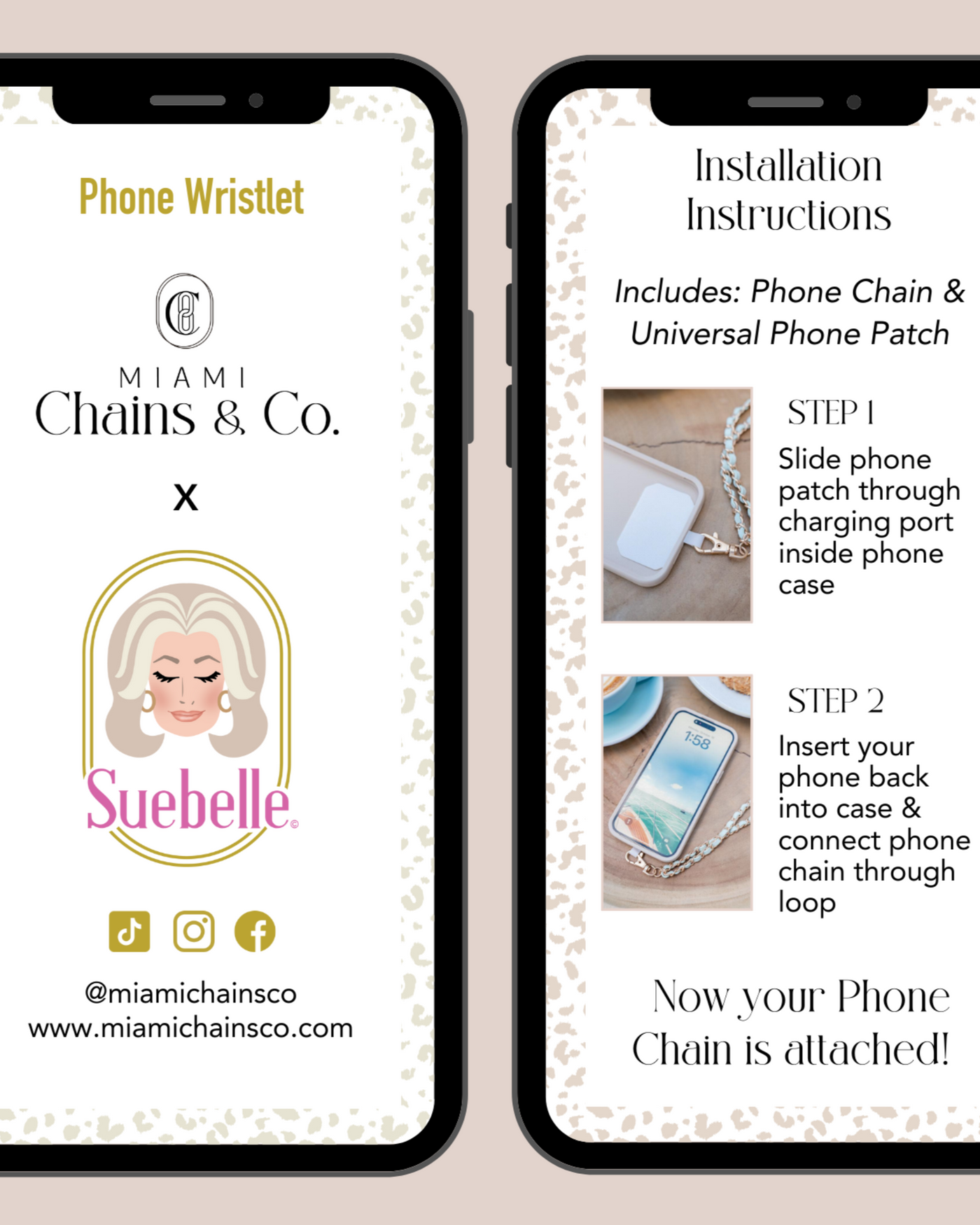 Denim Cheetah Phone Wristlet