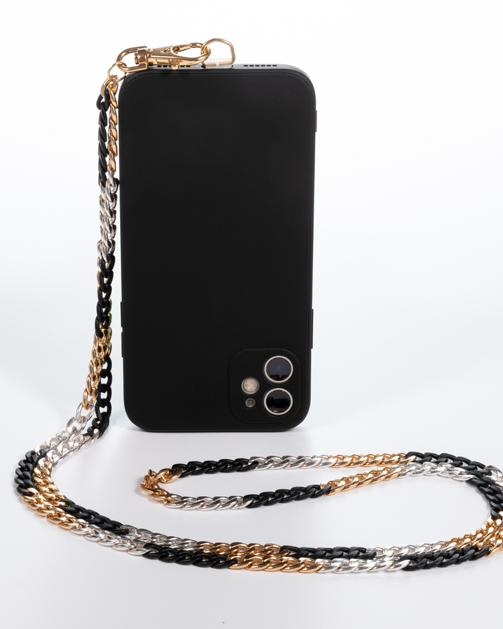 Trifecta Gold/Silver/Black Crossbody Phone Chain