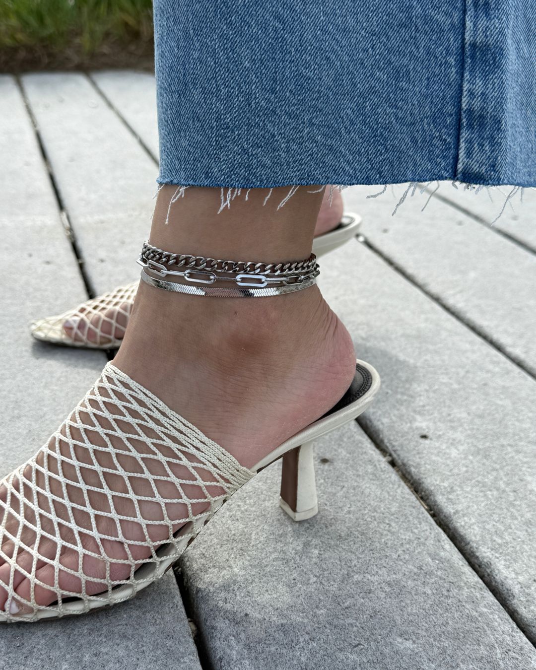 CINTHIA ANKLET SET SILVER