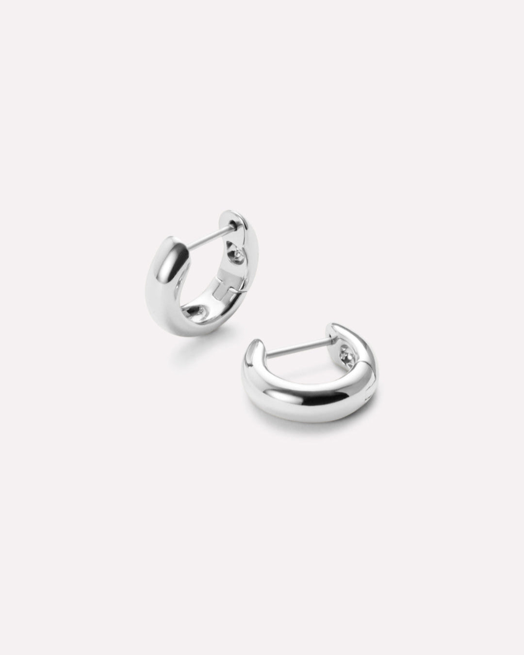 Bold Huggie Hoops - Giulia Silver