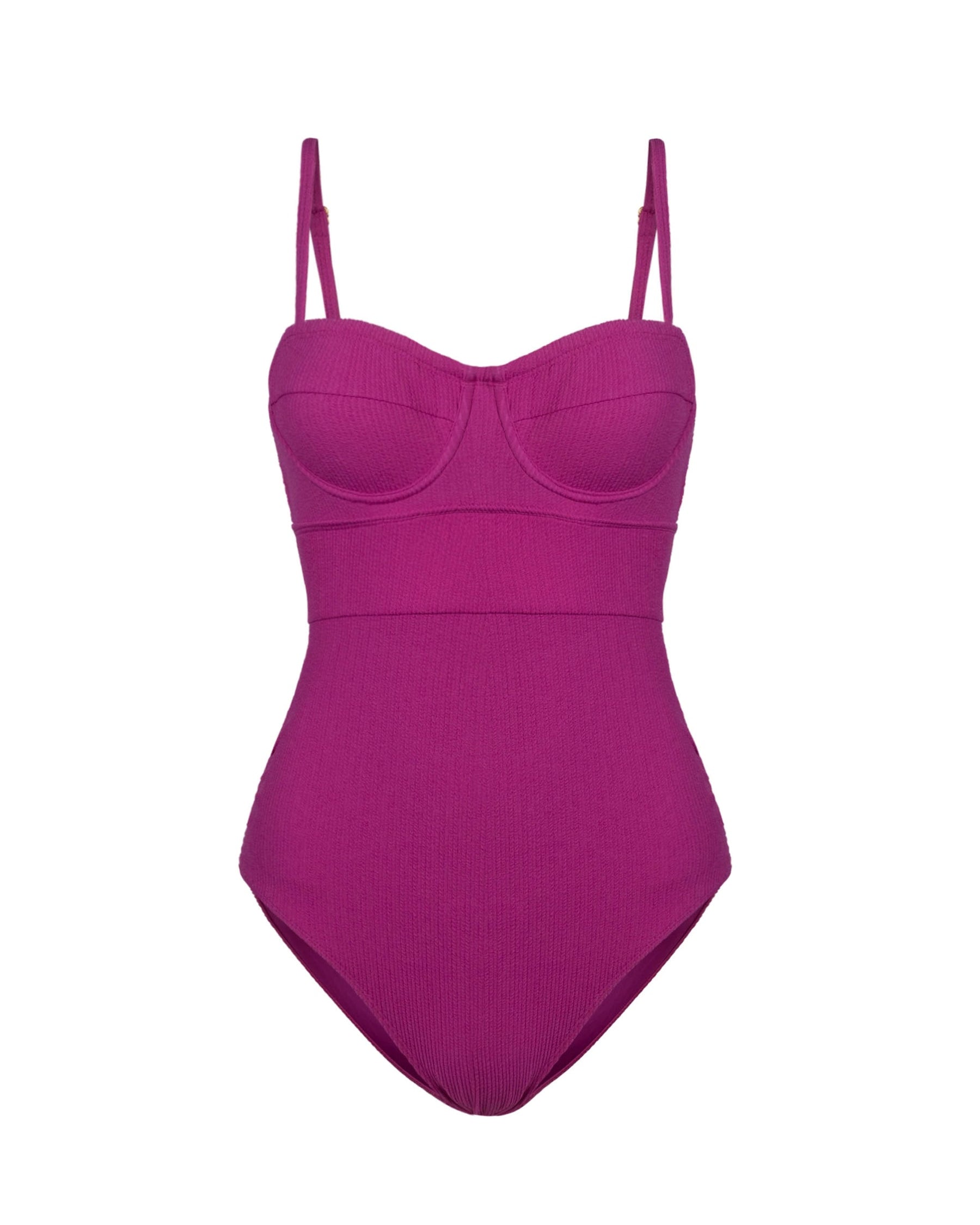 Anabel One Piece In Plum Texture – Boston Proper