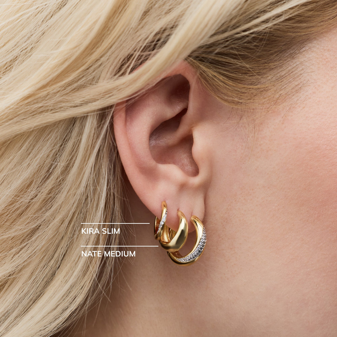 Small Gold Hoop Earrings - Nate Medium