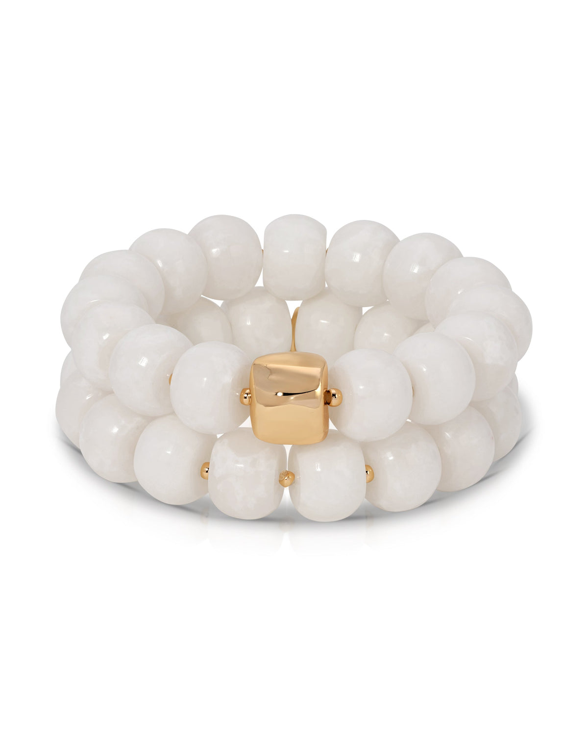 Power Bead Bracelet Stack in Bone
