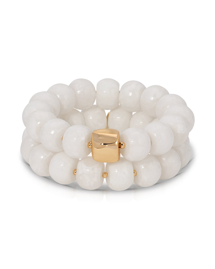 Power Bead Bracelet Stack in Bone