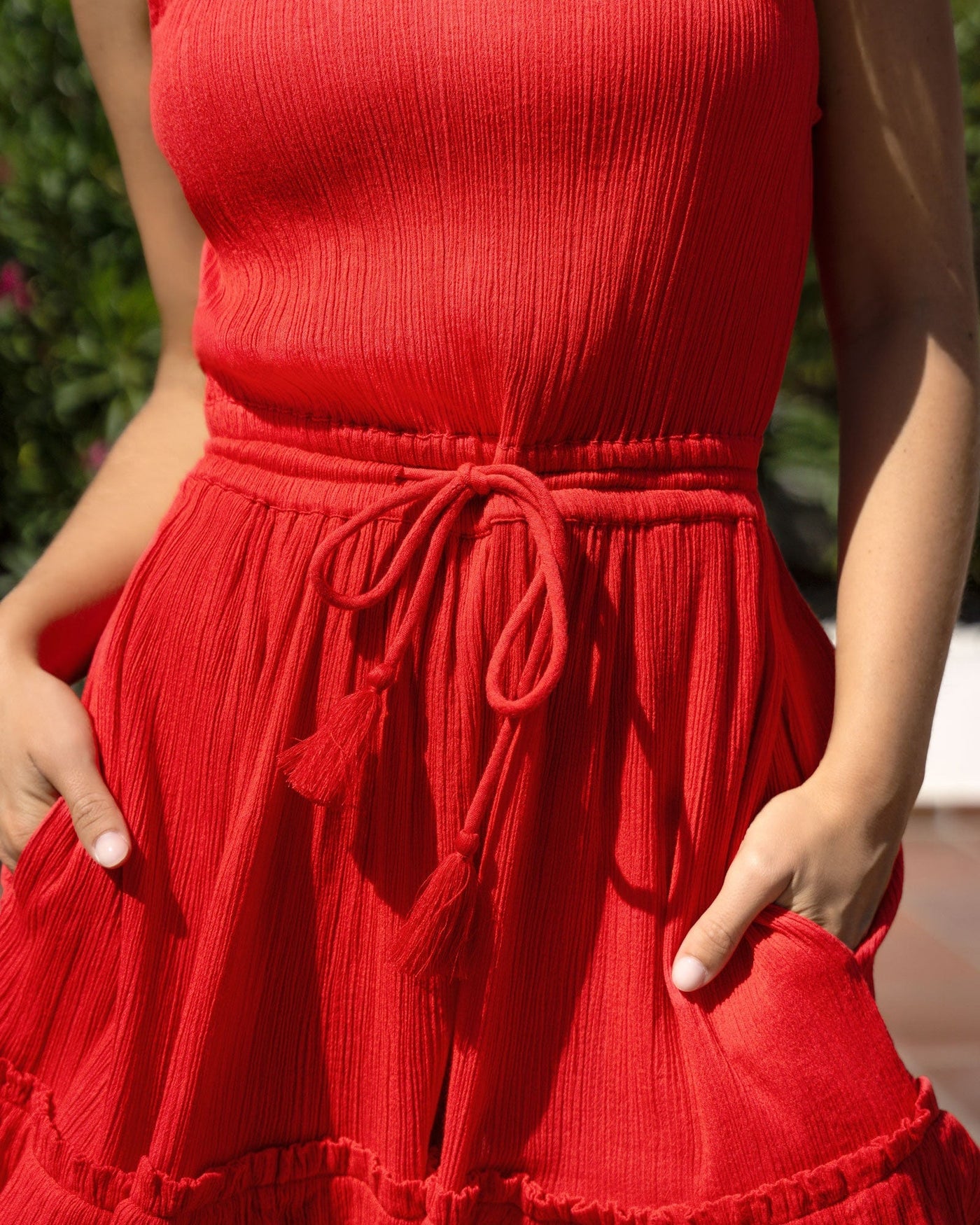 Beth Dress In Guava Red
