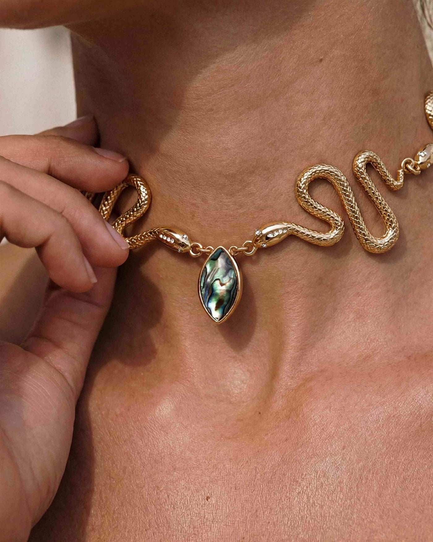 Abalone Serpentina Snake Choker