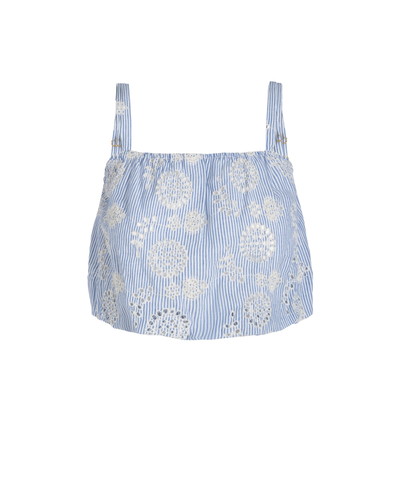 Dani Top In Pinstripe Eyelet