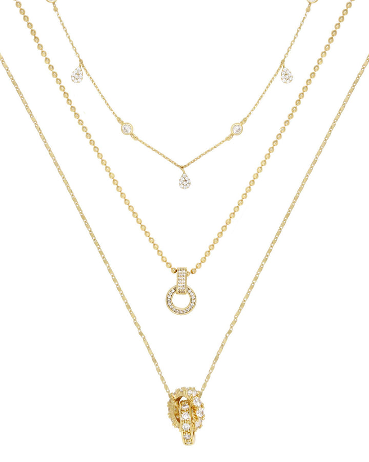 Dainty Crystal Trio Necklace Set