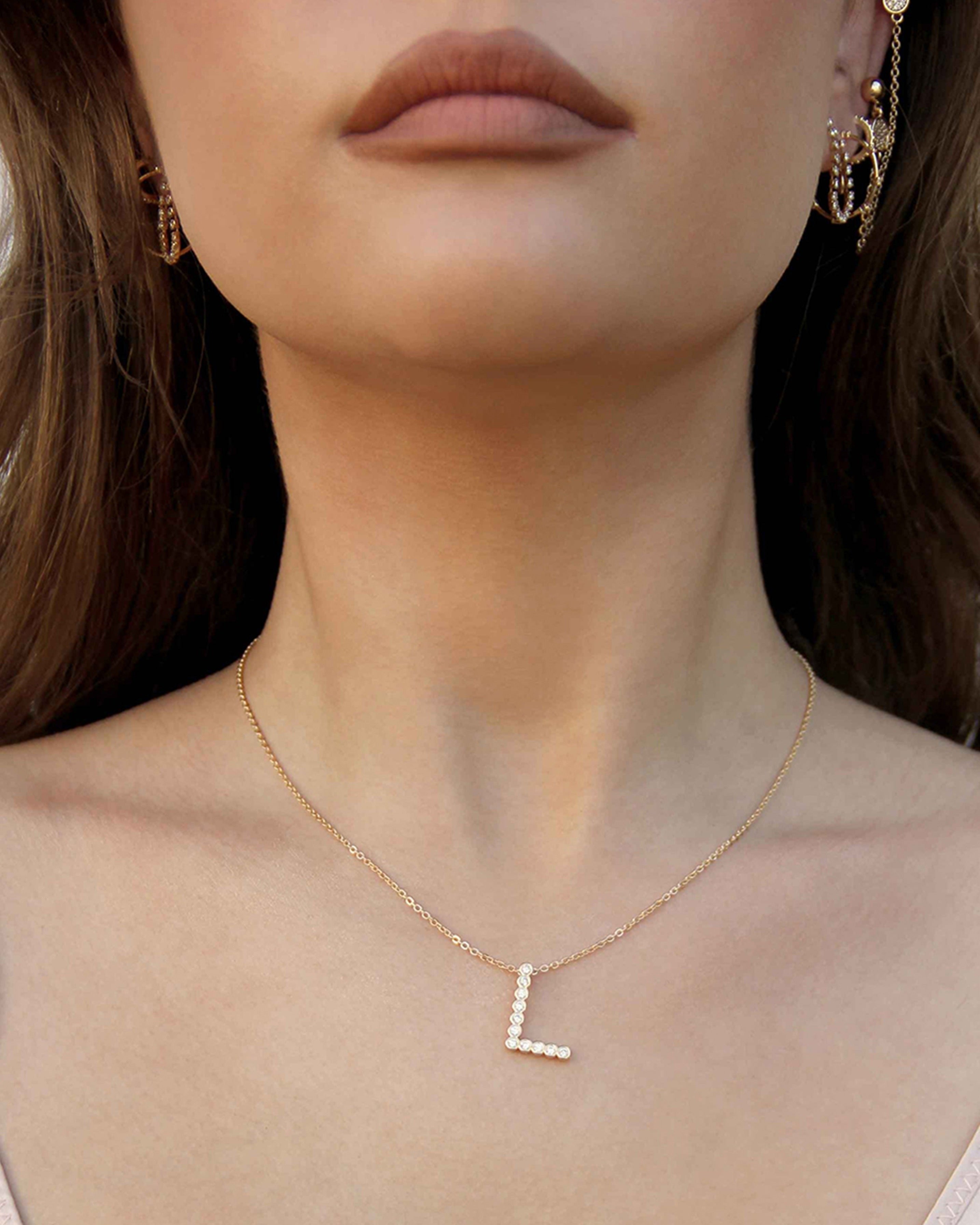 Simple Crystal Initial Necklace Boston Proper