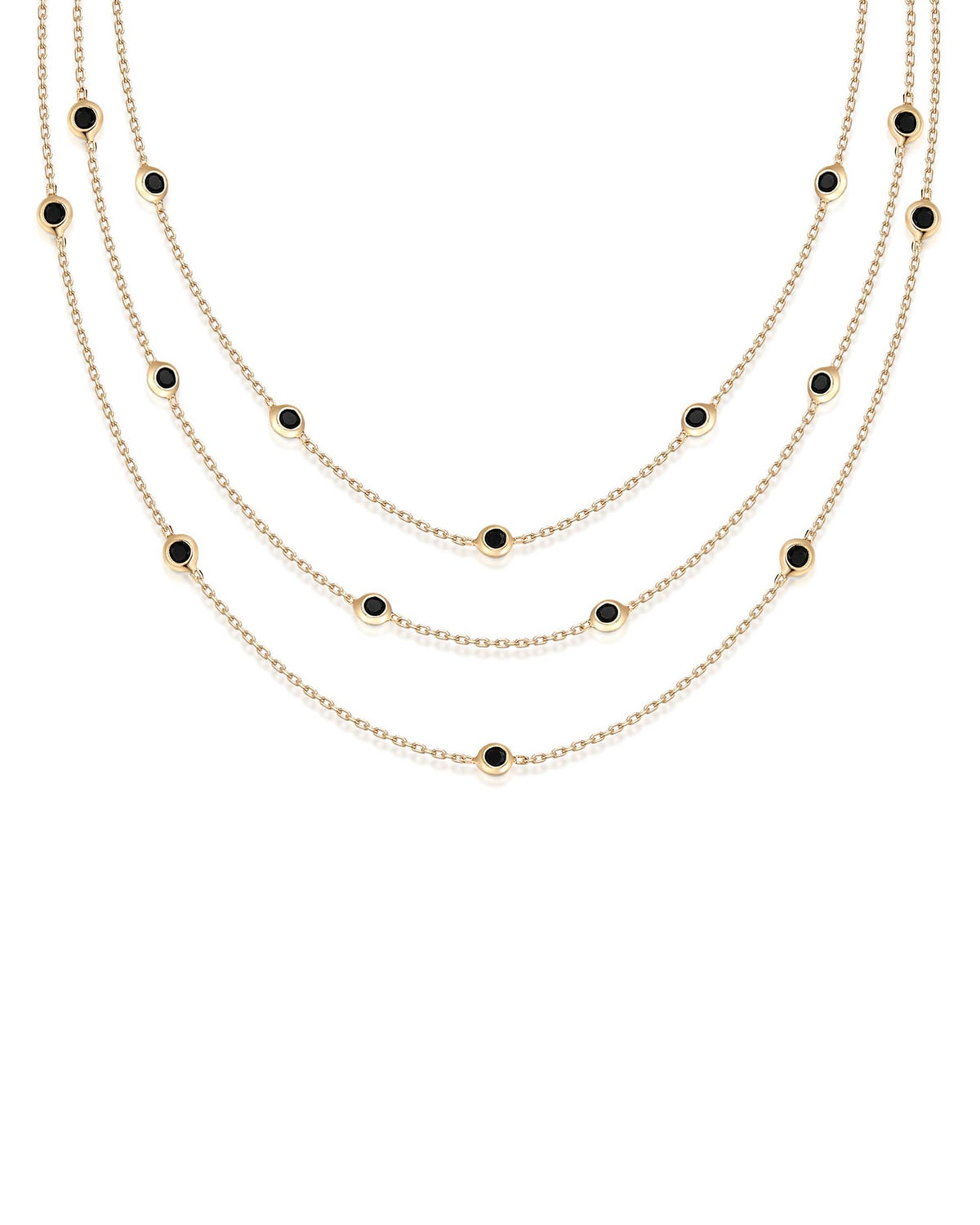 Perfect Crystal Dotted Layered Necklace