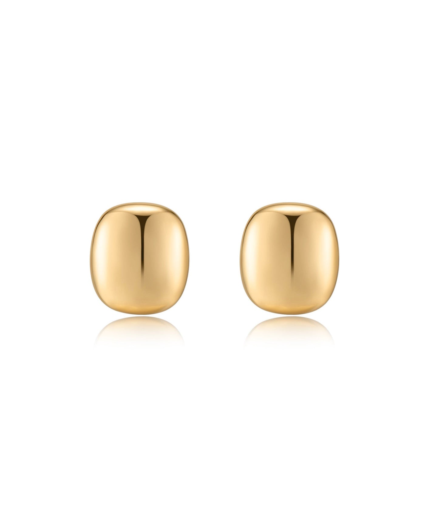 Minimal Curved Square Stud Earrings