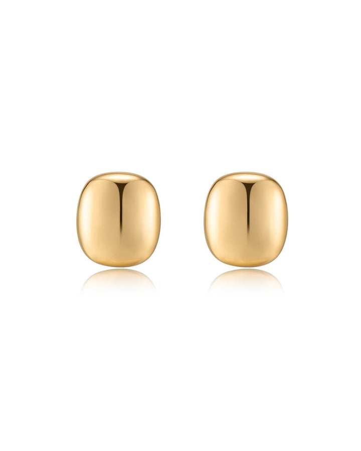 Minimal Curved Square Stud Earrings