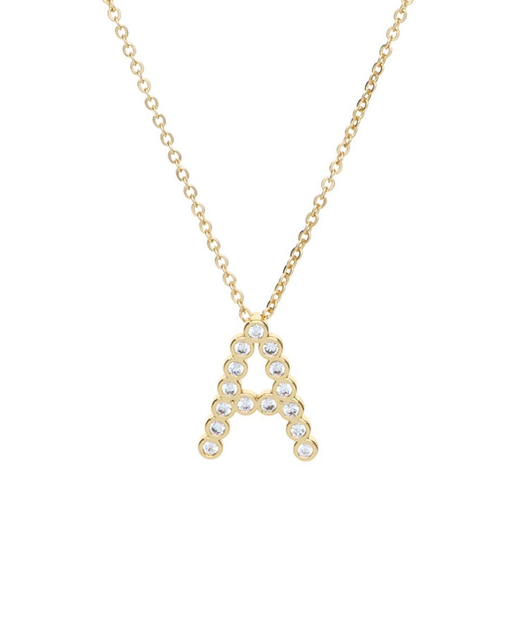 Simple Crystal Initial Necklace