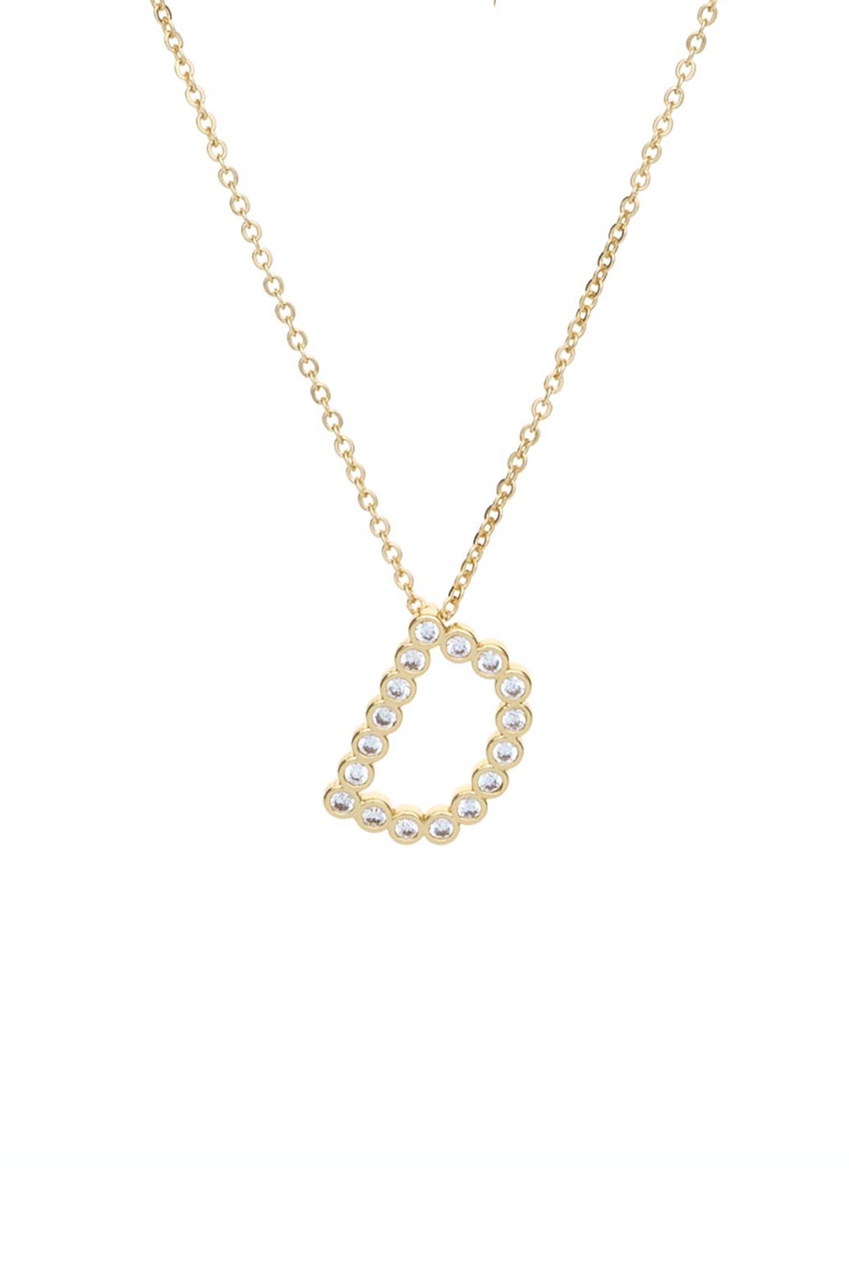 Simple Crystal Initial Necklace