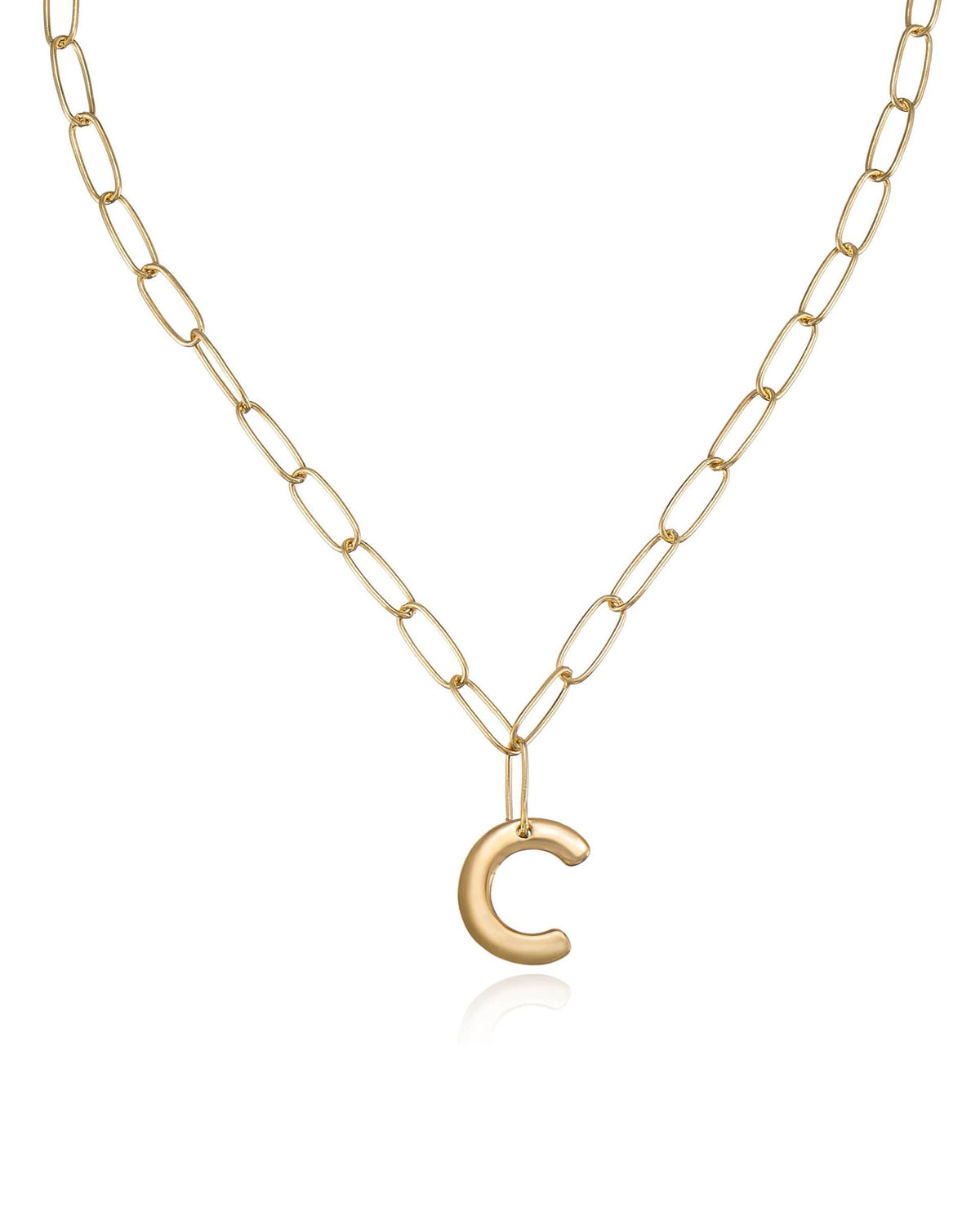 Paperclip Link Initial Necklace