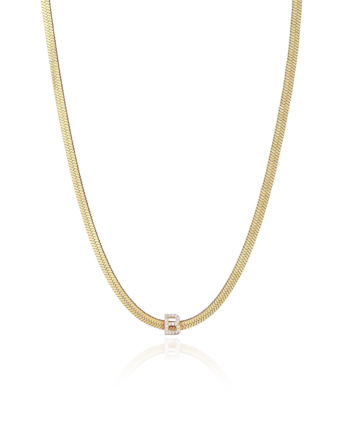Initial Herringbone Necklace