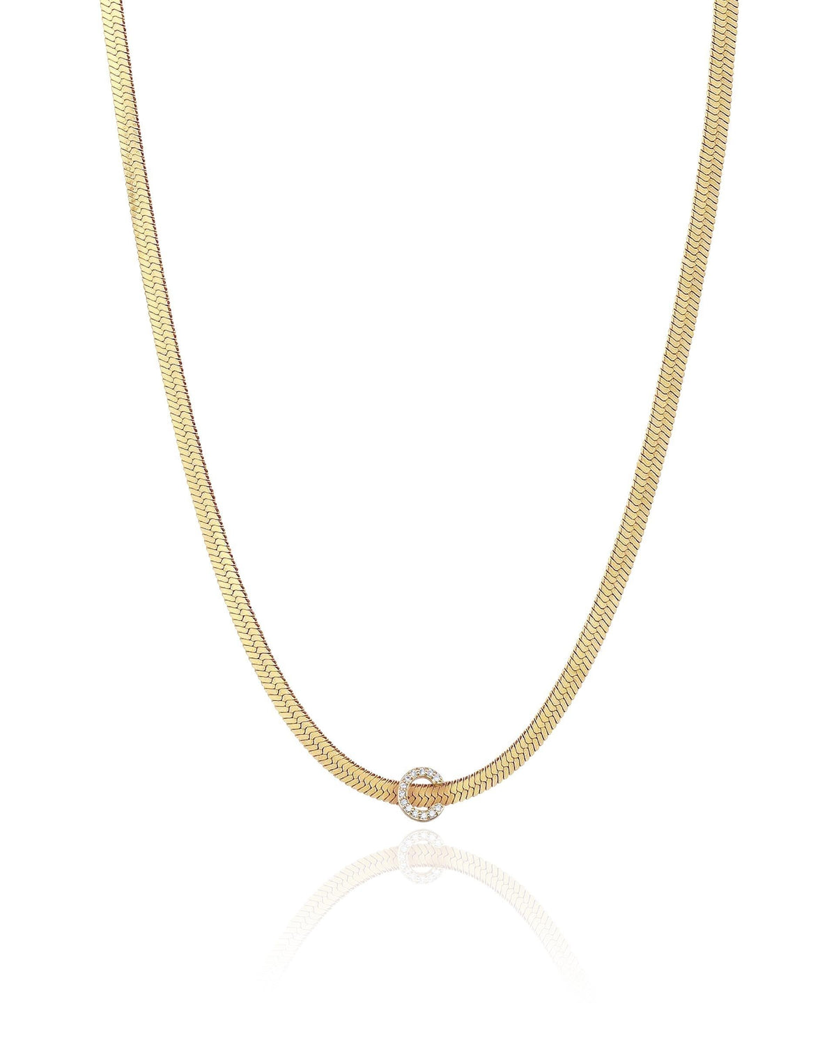 Initial Herringbone Necklace