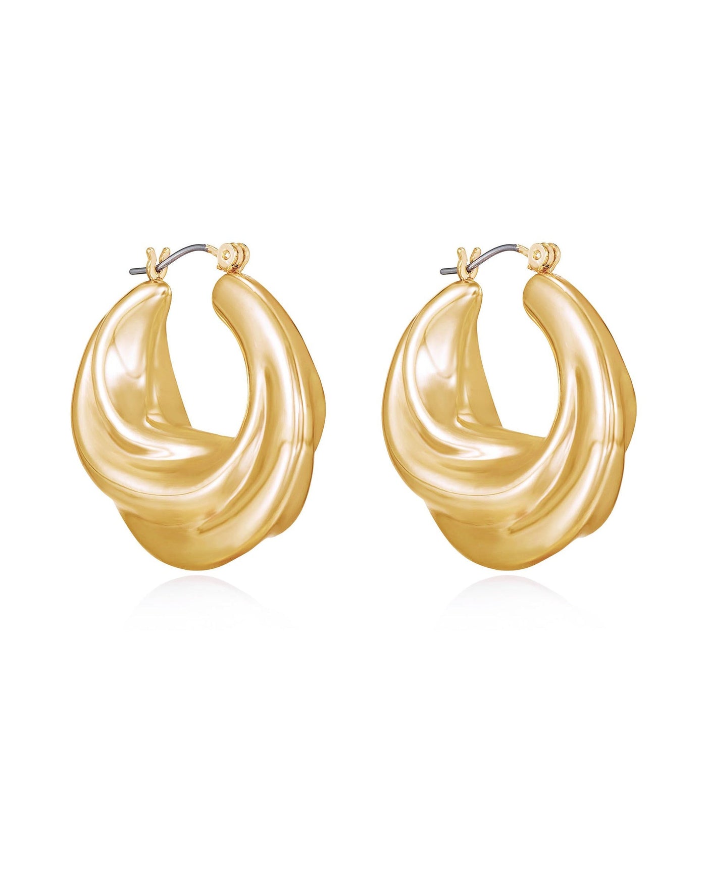 Crescent Swirl Hoop Earrings