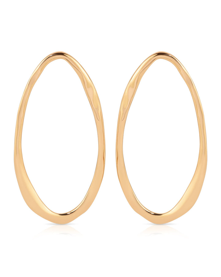 Hammered Large Oval Earrings