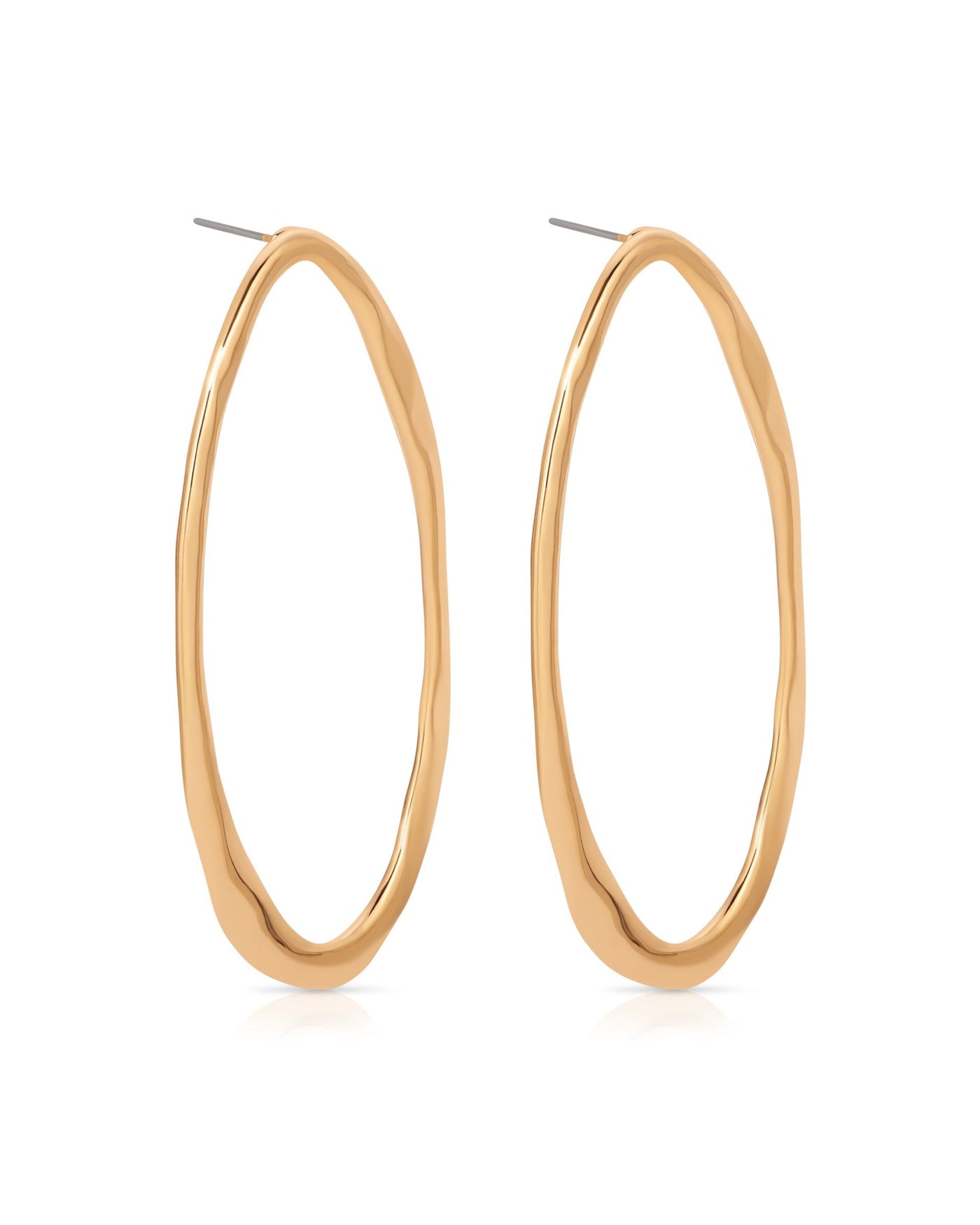 Hammered Large Oval Earrings