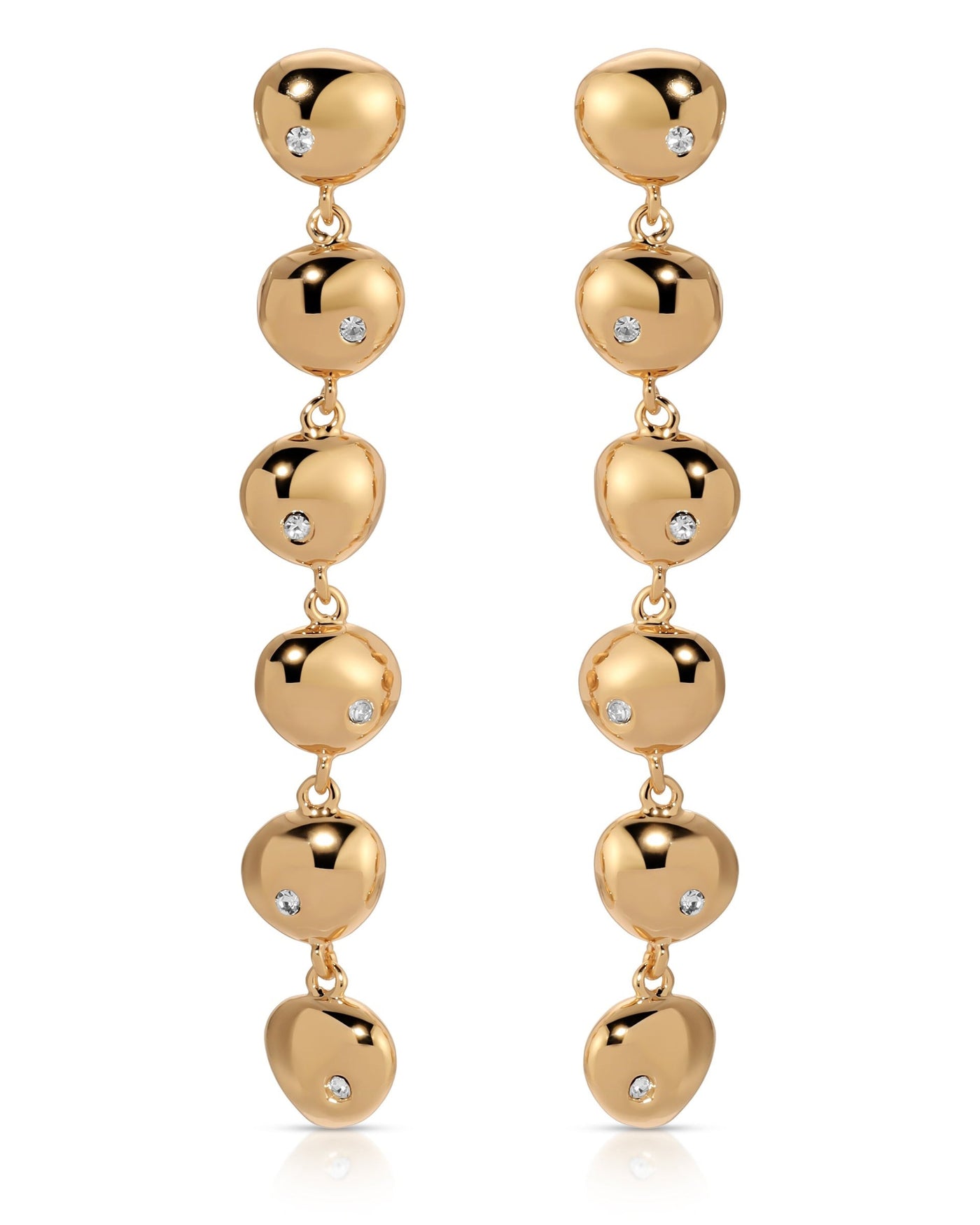 Polished Pebble Linear Dangle Earrings