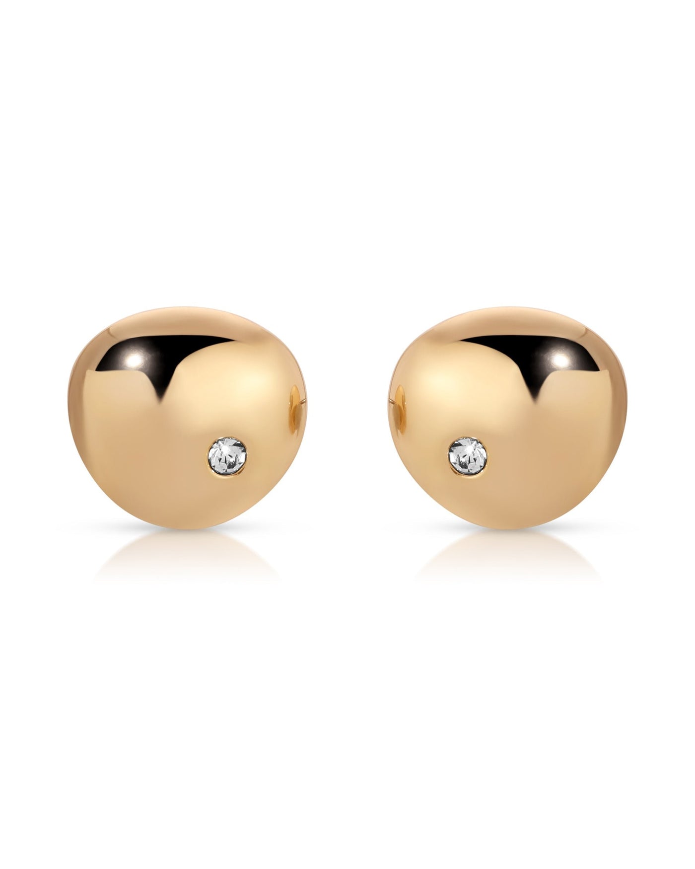 Polished Pebble Crystal Stud Earrings