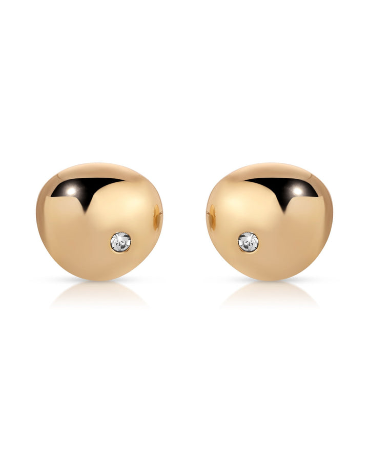 Polished Pebble Crystal Stud Earrings