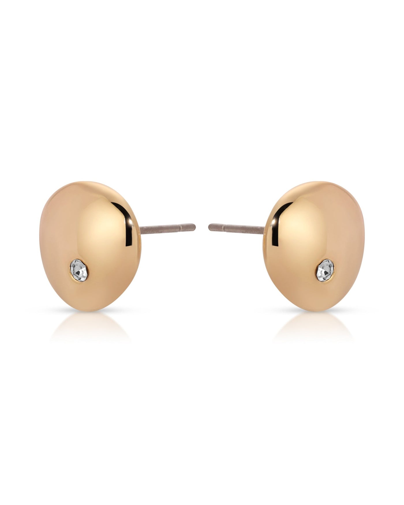 Polished Pebble Crystal Stud Earrings