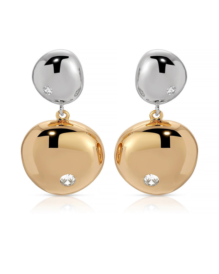 Polished Double Pebble Drop Earrings