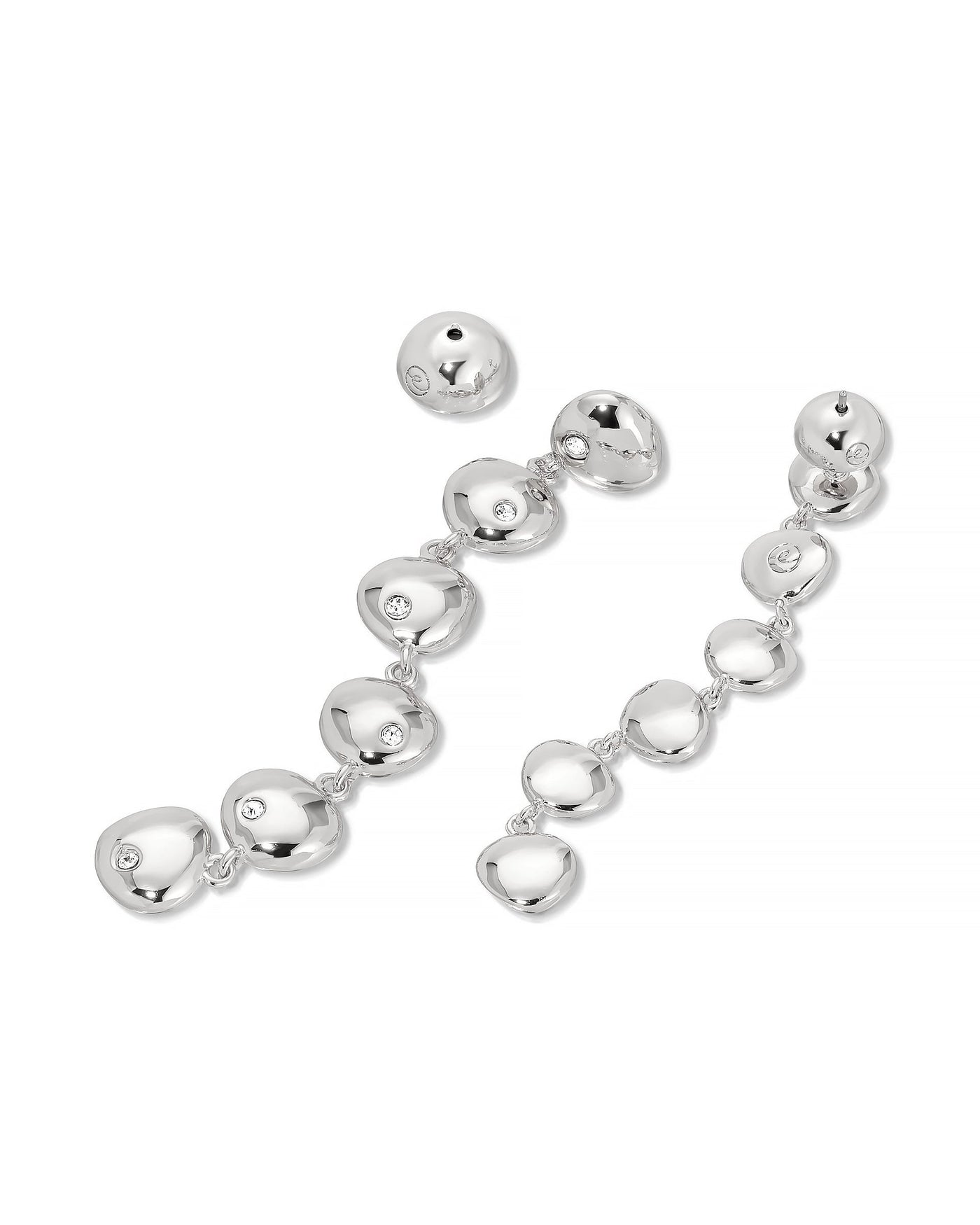 Polished Pebble Linear Dangle Earrings