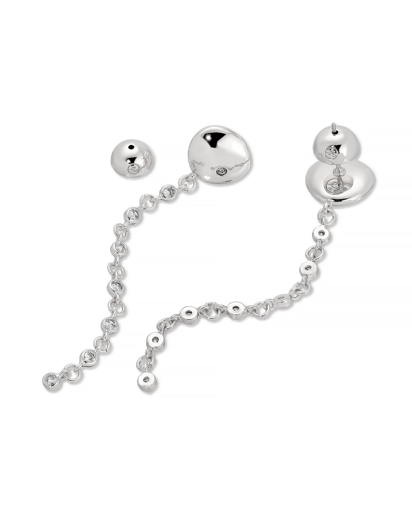 Polished Pebble Linear Chain Earrings