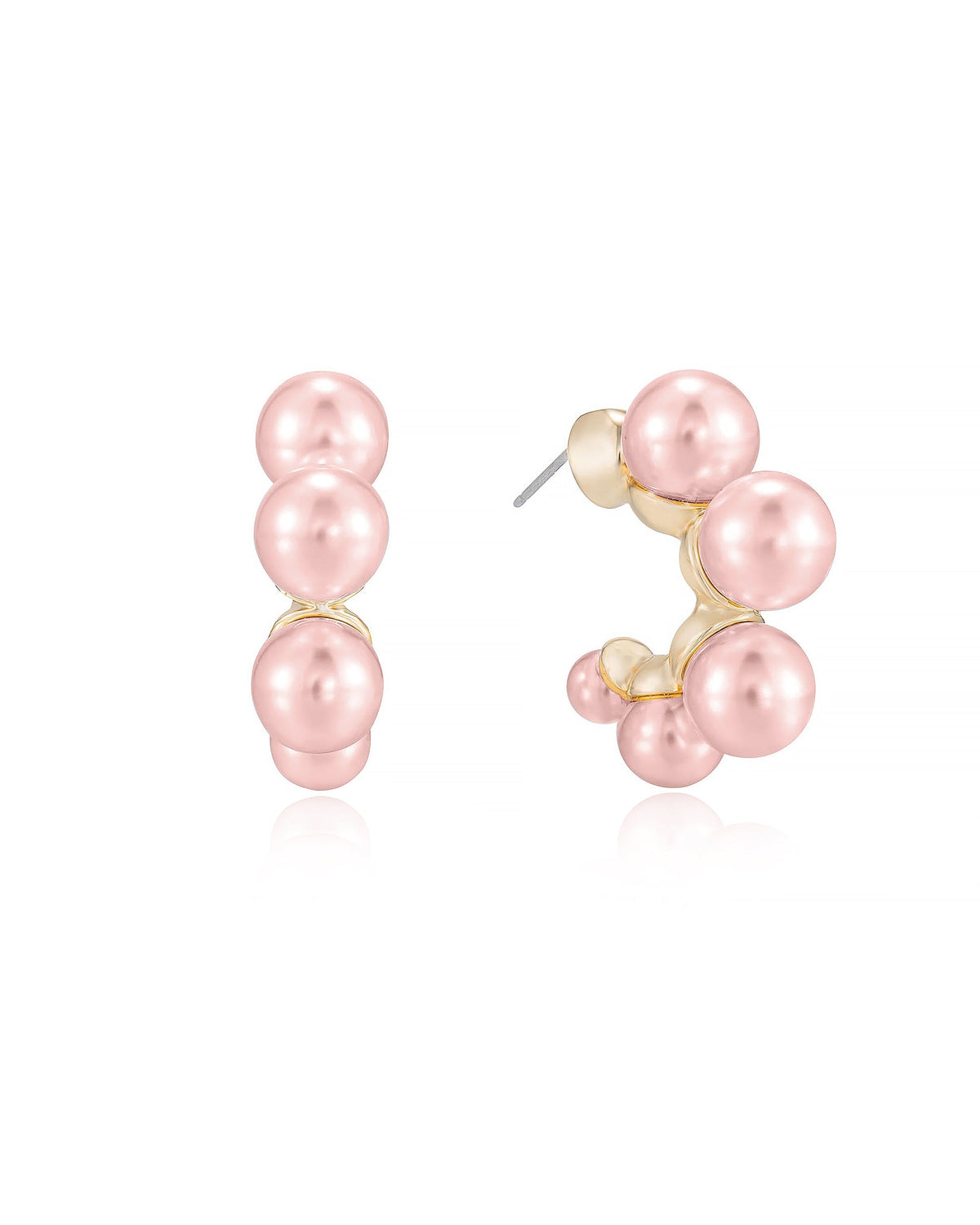 Five Pearls Hoop Earrings