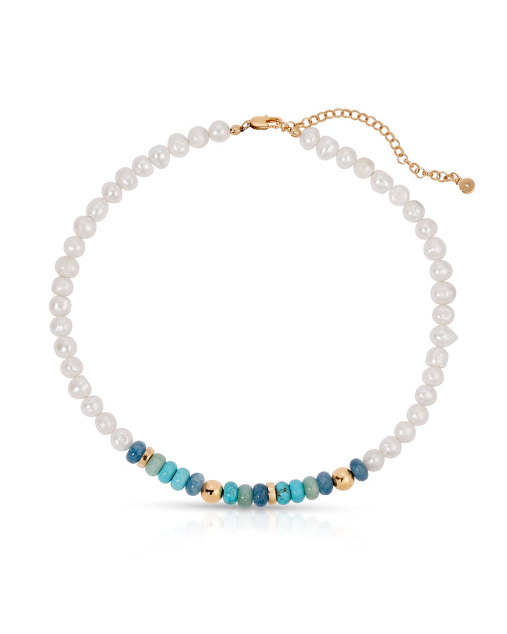 Beach Day Pearl and Gemstone Necklace